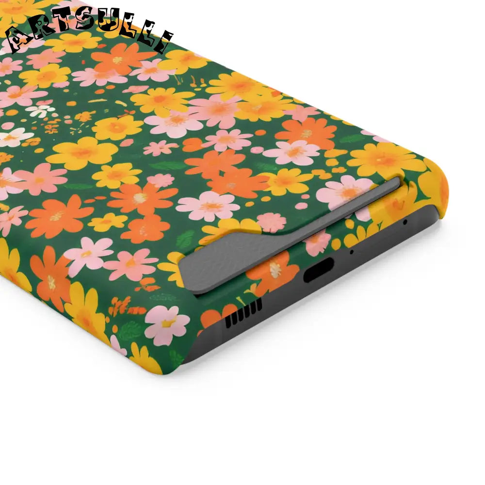 Vibrant Floral Cardholder Phone Case, Artsulli - Art is Long, Life is Short, Phone Case, , , , , , , 