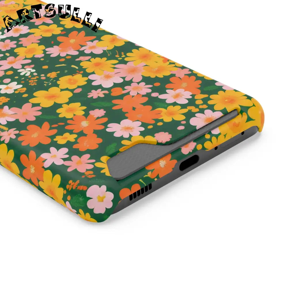 Vibrant Floral Cardholder Phone Case, Artsulli - Art is Long, Life is Short, Phone Case, , , , , , , 