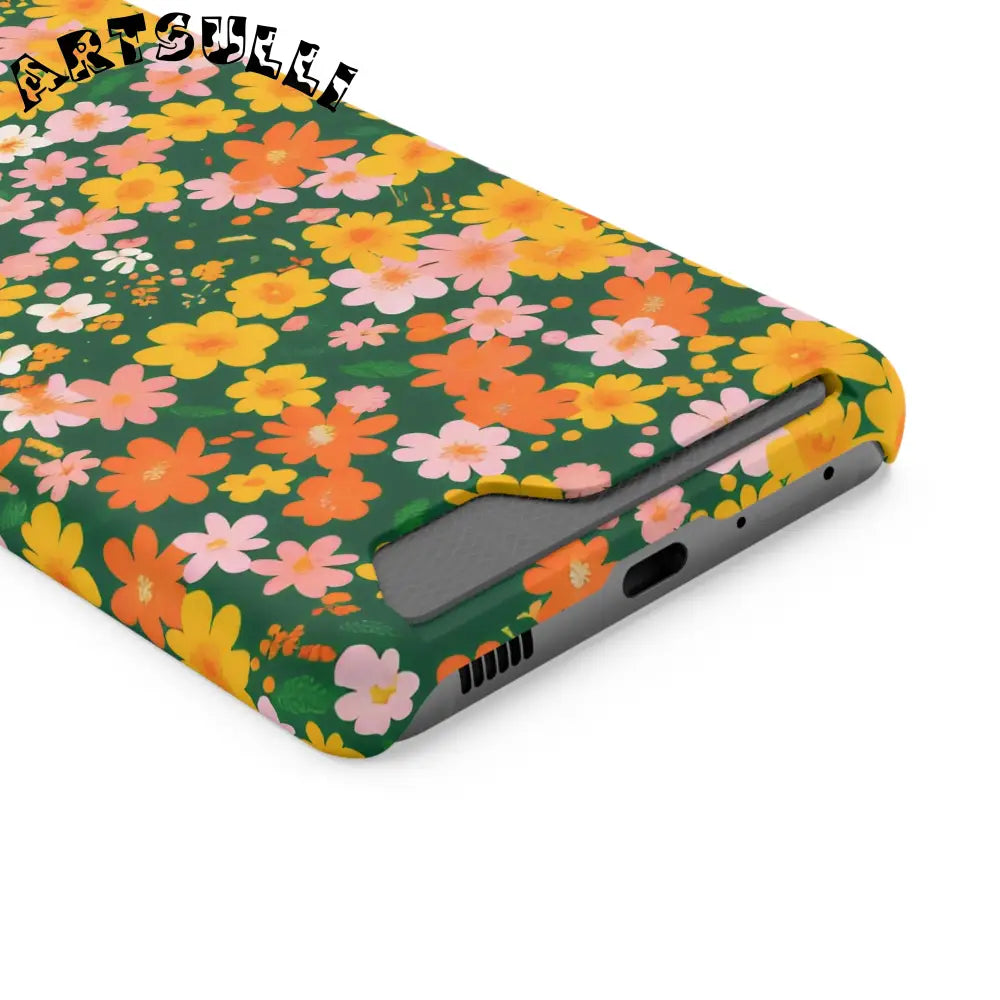 Vibrant Floral Cardholder Phone Case, Artsulli - Art is Long, Life is Short, Phone Case, , , , , , , 