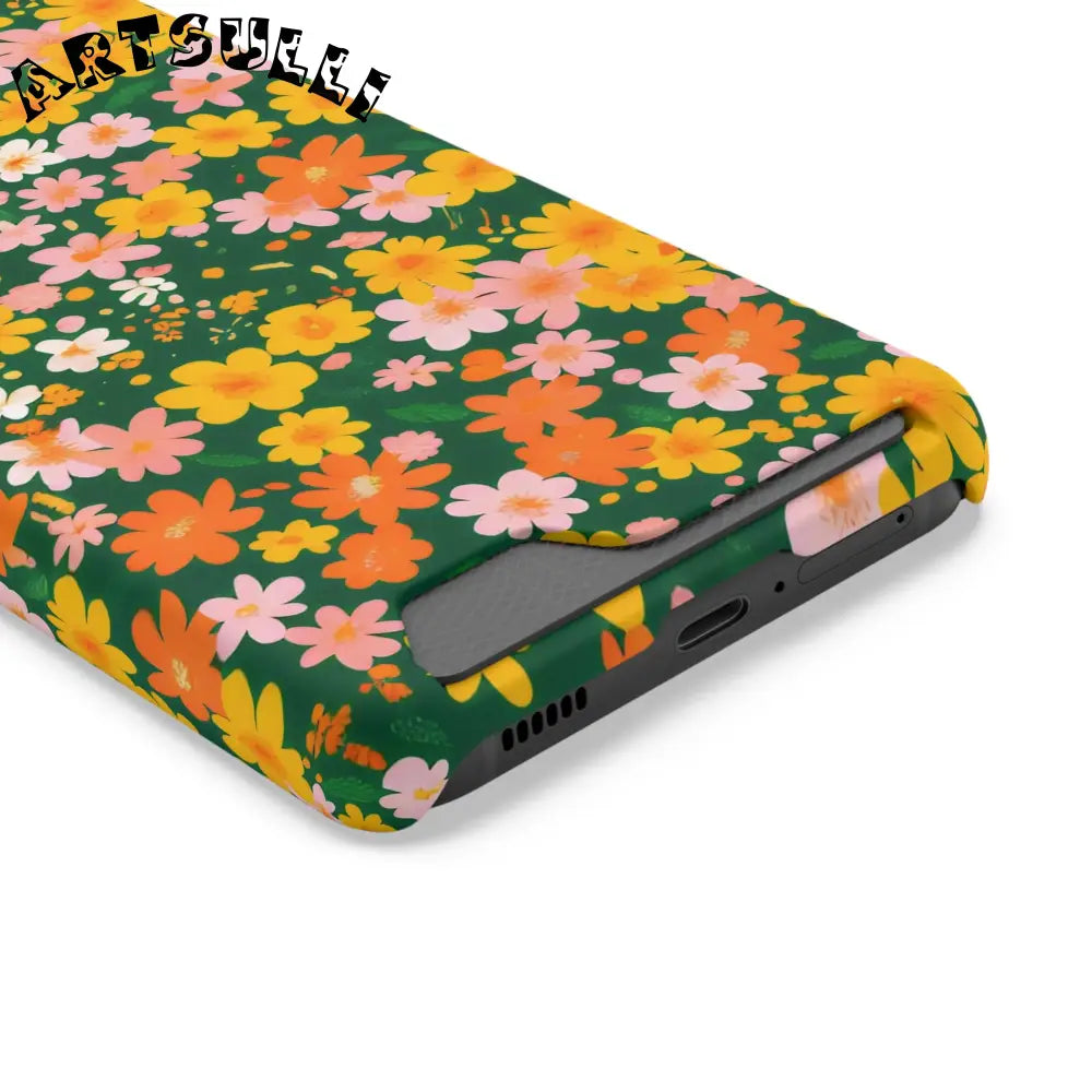 Vibrant Floral Cardholder Phone Case, Artsulli - Art is Long, Life is Short, Phone Case, , , , , , , 