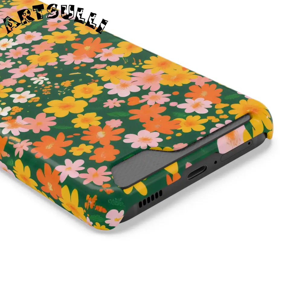 Vibrant Floral Cardholder Phone Case, Artsulli - Art is Long, Life is Short, Phone Case, , , , , , , 