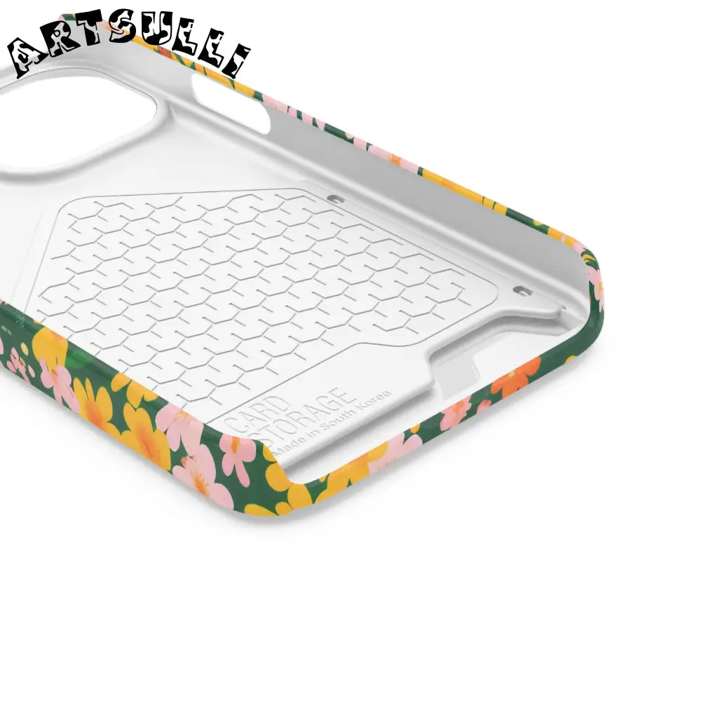 Vibrant Floral Cardholder Phone Case, Artsulli - Art is Long, Life is Short, Phone Case, , , , , , , 