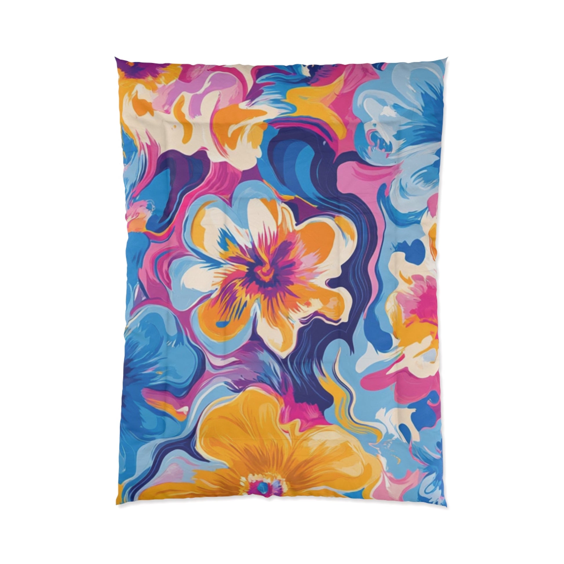 Vibrant Floral Comforter, Artsulli - Art is Long, Life is Short, Home Decor, Size, 68" × 92", , , , , 87743230123593447045