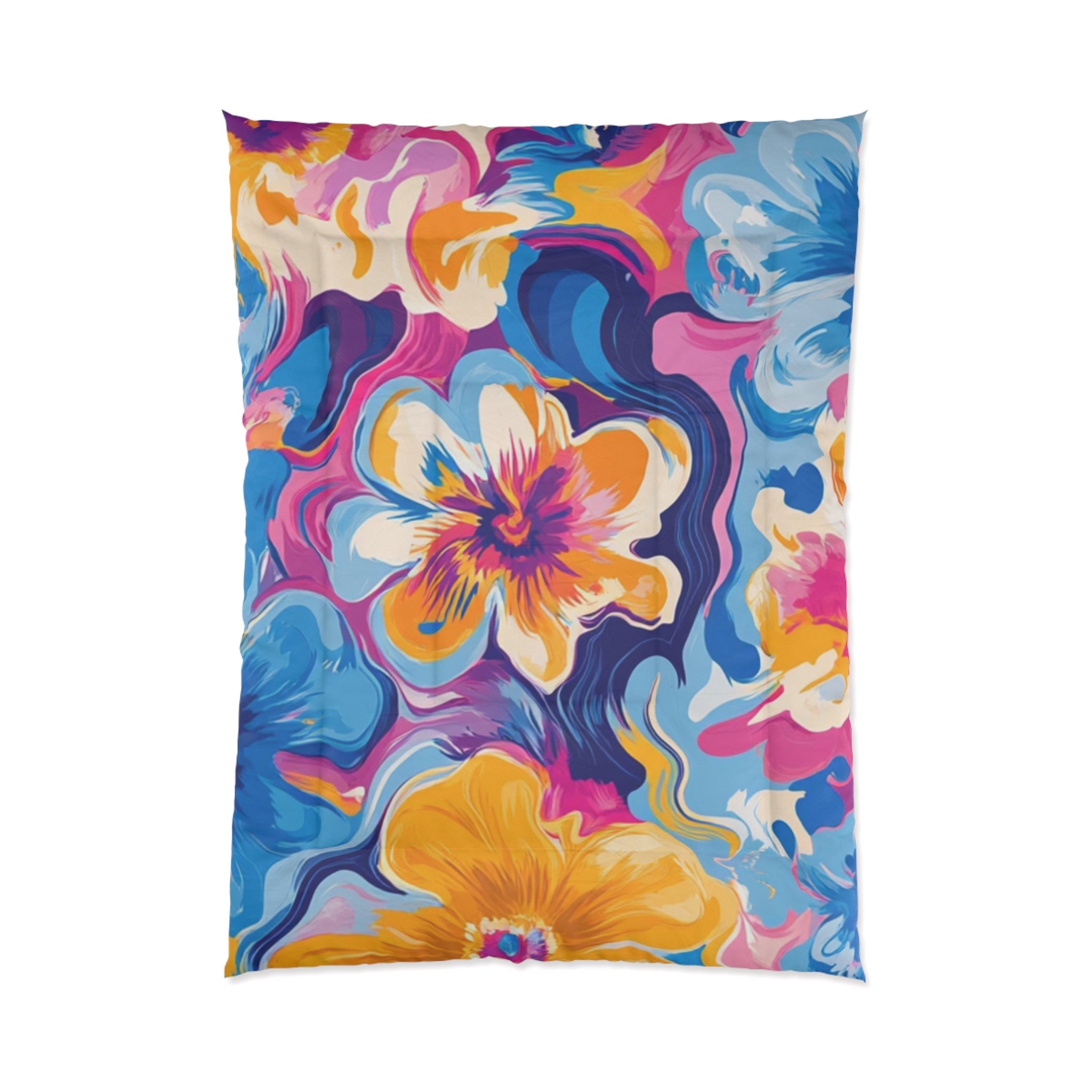 Vibrant Floral Comforter, Artsulli - Art is Long, Life is Short, Home Decor, Size, 68" × 92", , , , , 87743230123593447045