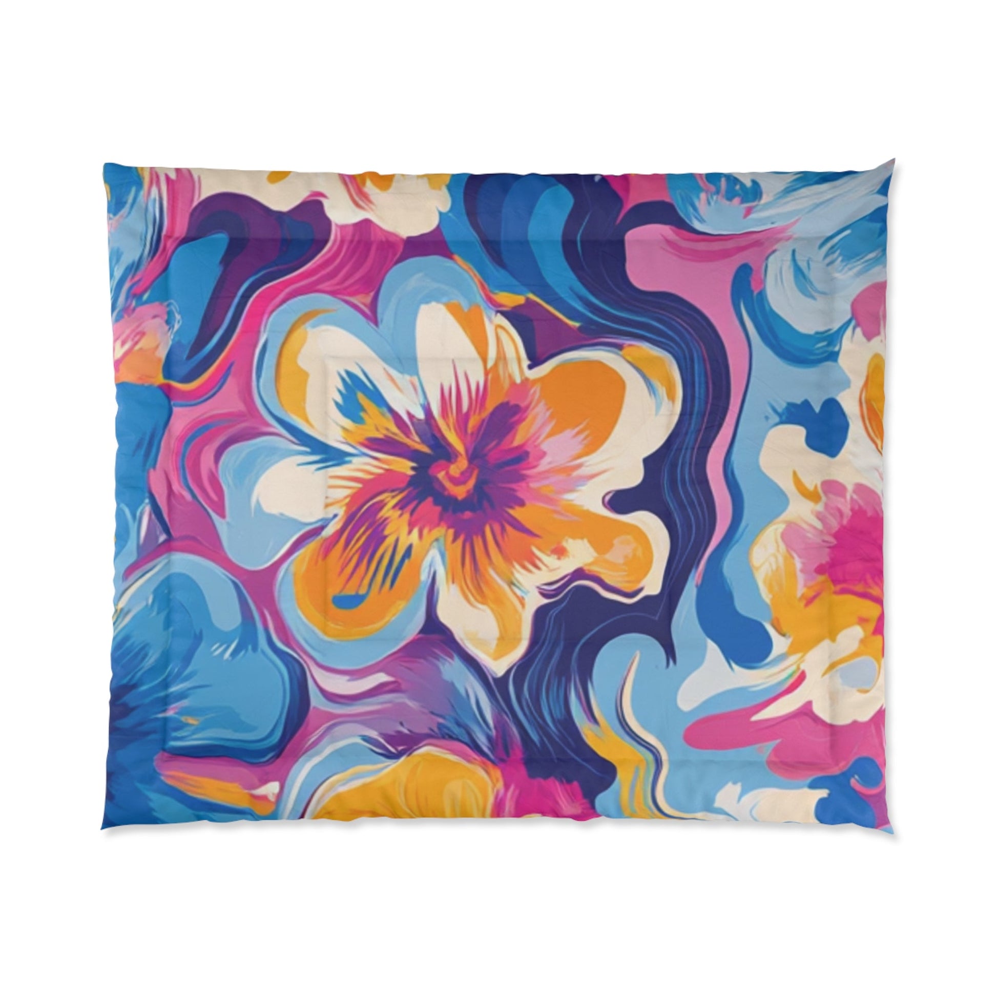 Vibrant Floral Comforter, Artsulli - Art is Long, Life is Short, Home Decor, Size, 104" × 88", , , , , 10362683733233914852