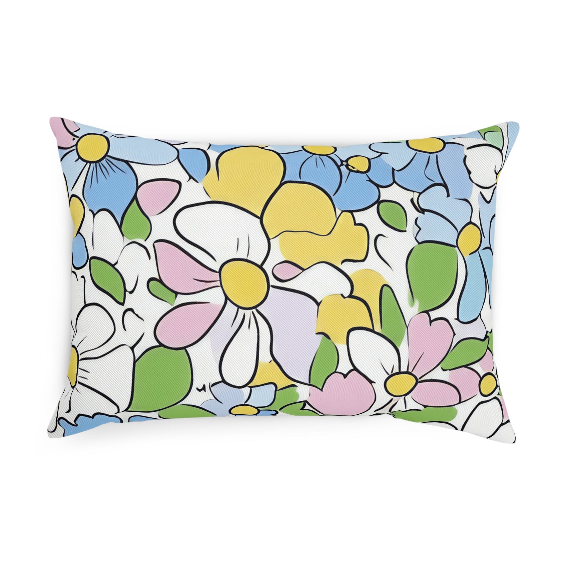 Vibrant Floral Cotton Throw Pillow, Artsulli - Art is Long, Life is Short, Home Decor, , , , , , , 