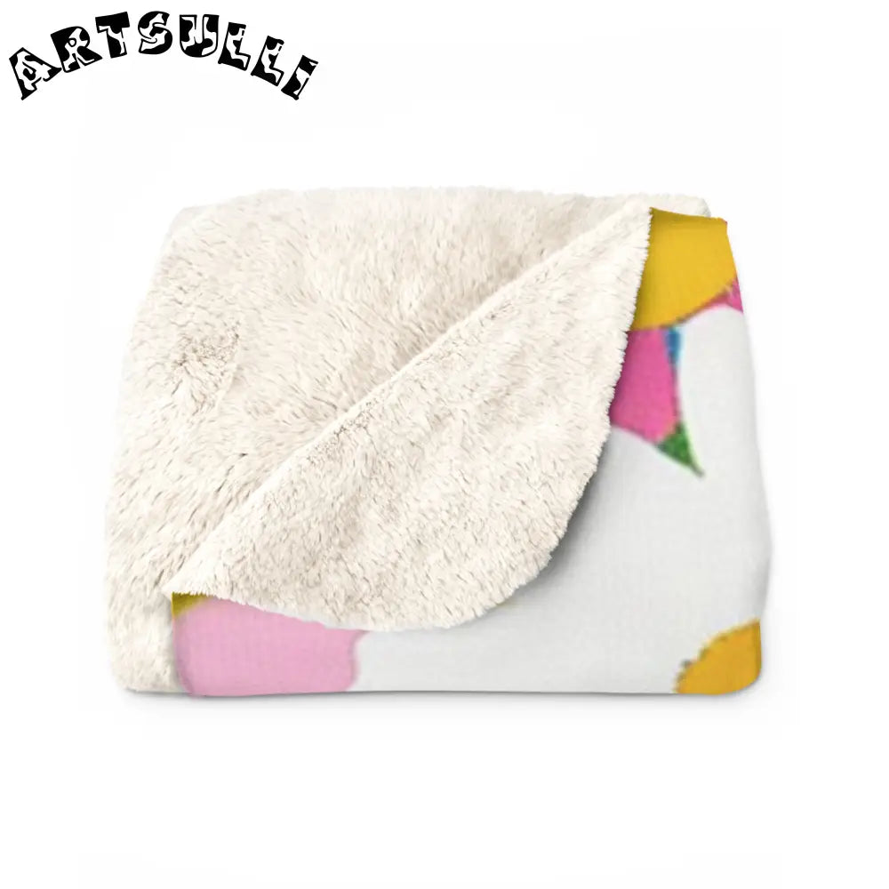 Vibrant Floral Cozy Fleece Blanket, Artsulli - Art is Long, Life is Short, Home Decor, , , , , , , 