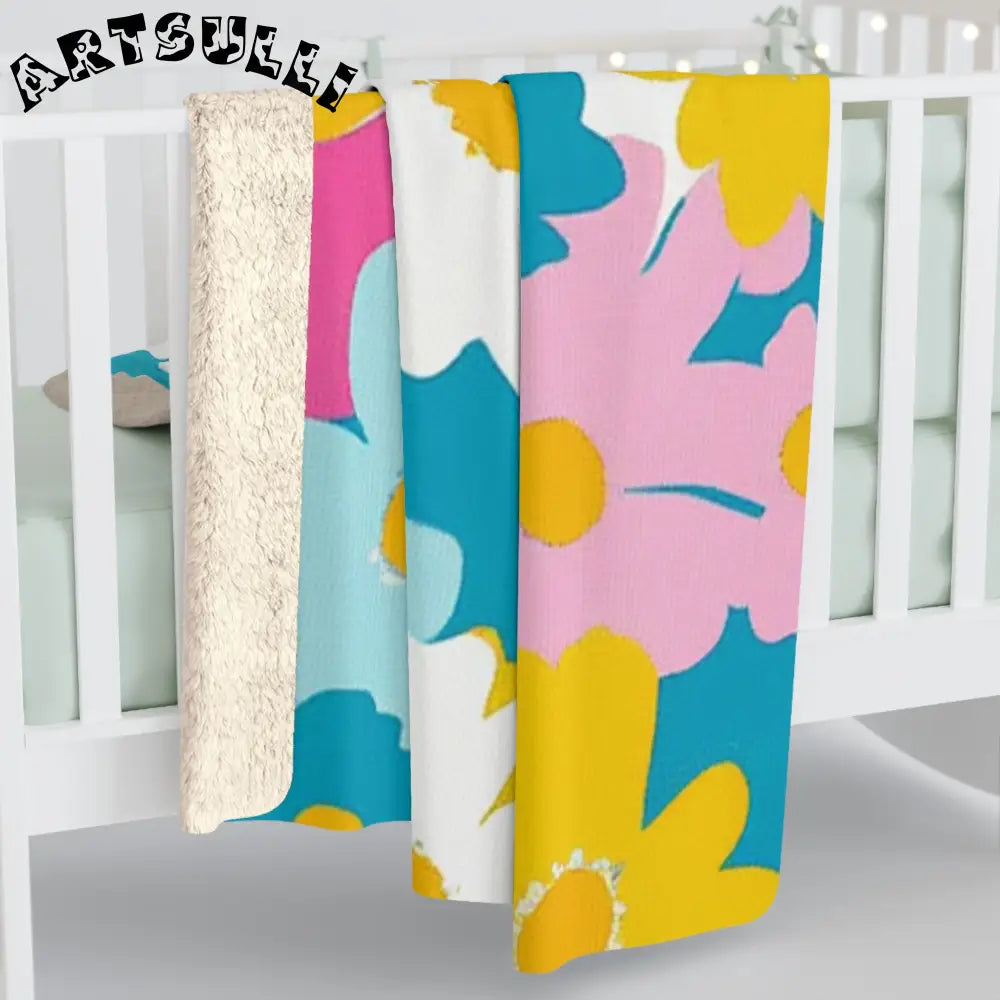 Vibrant Floral Cozy Fleece Blanket, Artsulli - Art is Long, Life is Short, Home Decor, , , , , , , 