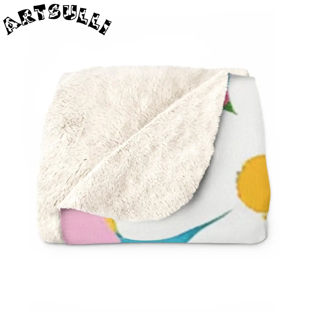 Vibrant Floral Cozy Fleece Blanket, Artsulli - Art is Long, Life is Short, Home Decor, , , , , , , 