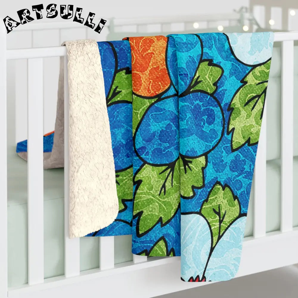 Vibrant Floral Cozy Fleece Blanket, Artsulli - Art is Long, Life is Short, Home Decor, , , , , , , 