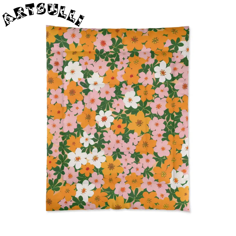 Vibrant Floral Cozy Throw Blanket, Artsulli - Art is Long, Life is Short, Home Decor, Size, 68" × 88", , , , , 10640447333154814243