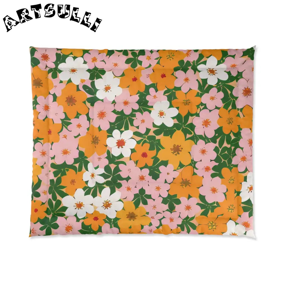 Vibrant Floral Cozy Throw Blanket, Artsulli - Art is Long, Life is Short, Home Decor, Size, 104" × 88", , , , , 16189156148122147222