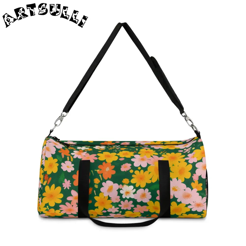 Vibrant Floral Duffel Bag, Artsulli - Art is Long, Life is Short, Bags, , , , , , , 