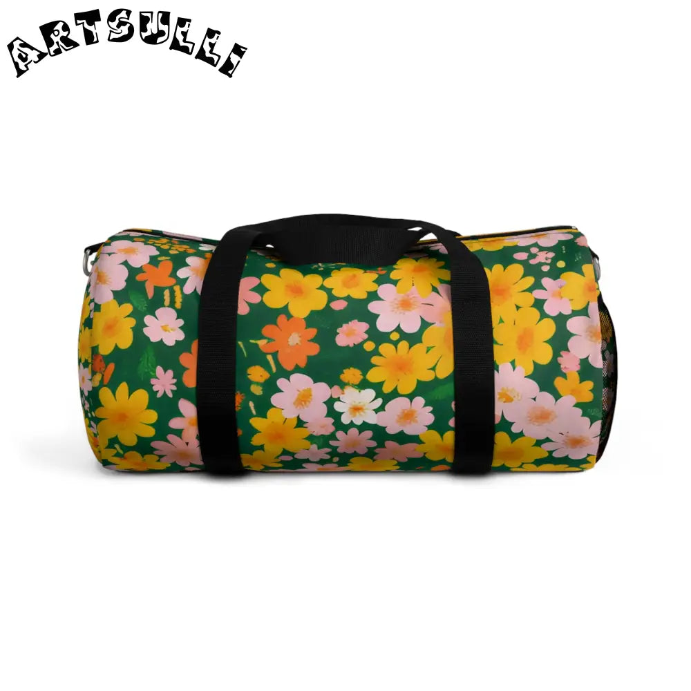 Vibrant Floral Duffel Bag, Artsulli - Art is Long, Life is Short, Bags, Size, Small, , , , , 10571755741369639821