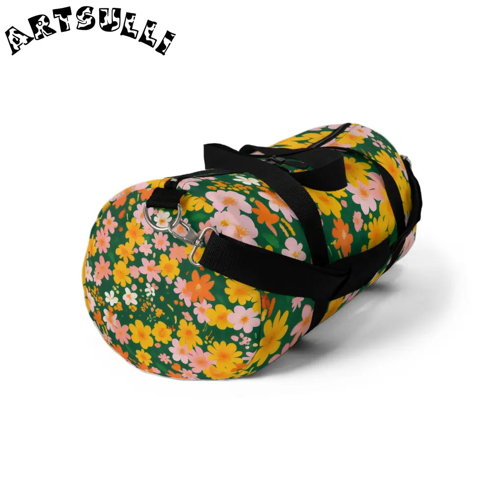 Vibrant Floral Duffel Bag, Artsulli - Art is Long, Life is Short, Bags, , , , , , , 