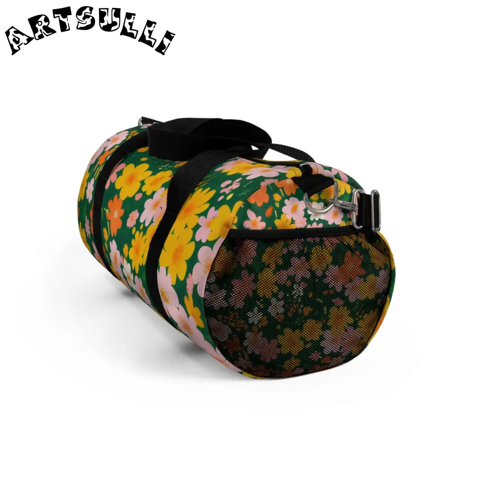 Vibrant Floral Duffel Bag, Artsulli - Art is Long, Life is Short, Bags, , , , , , , 
