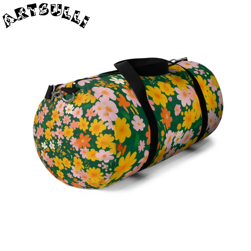 Vibrant Floral Duffel Bag, Artsulli - Art is Long, Life is Short, Bags, , , , , , , 