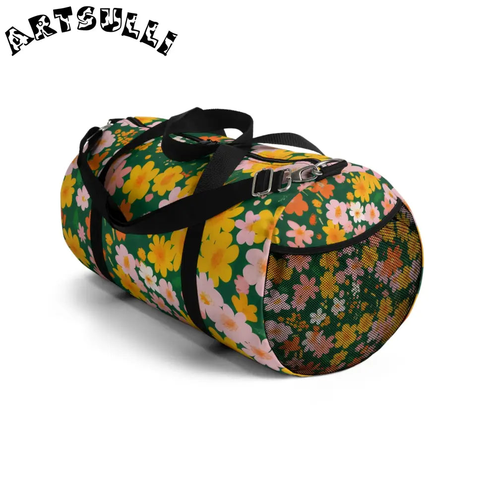 Vibrant Floral Duffel Bag, Artsulli - Art is Long, Life is Short, Bags, , , , , , , 