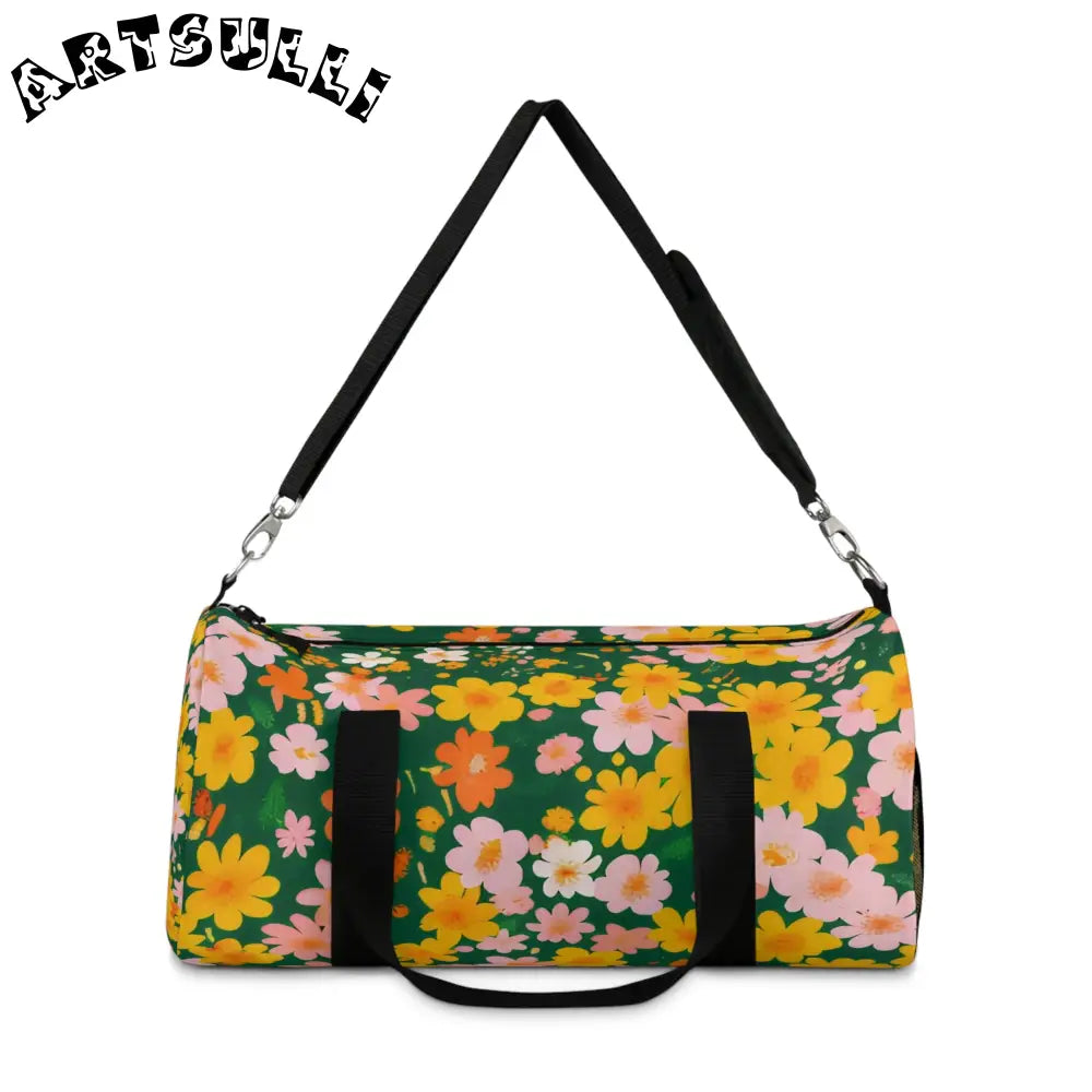 Vibrant Floral Duffel Bag, Artsulli - Art is Long, Life is Short, Bags, , , , , , , 