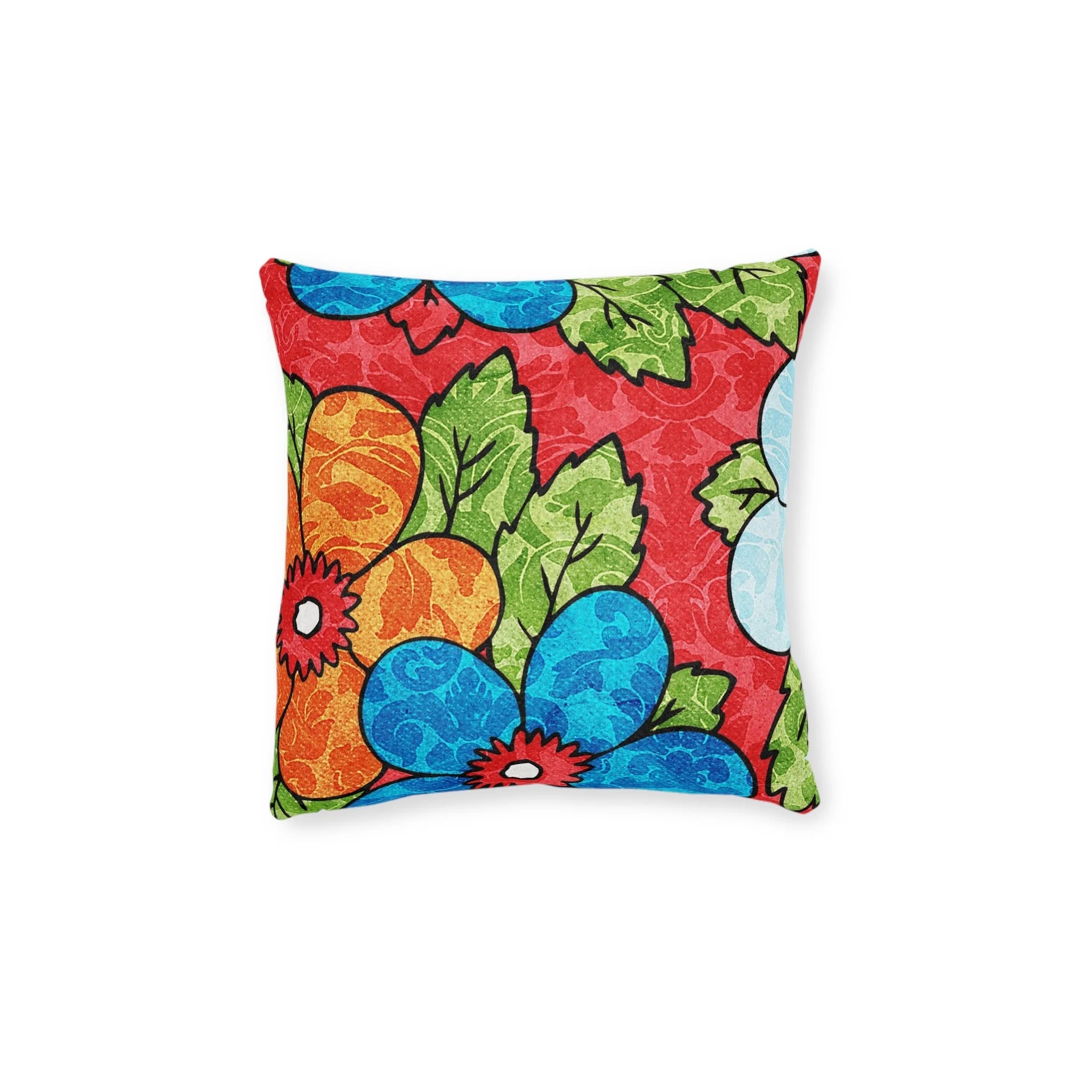 Vibrant Floral Faux Suede Square Pillow Covers, Artsulli - Art is Long, Life is Short, Home Decor, Size, 12" × 12", , , , , 13805279569743982093