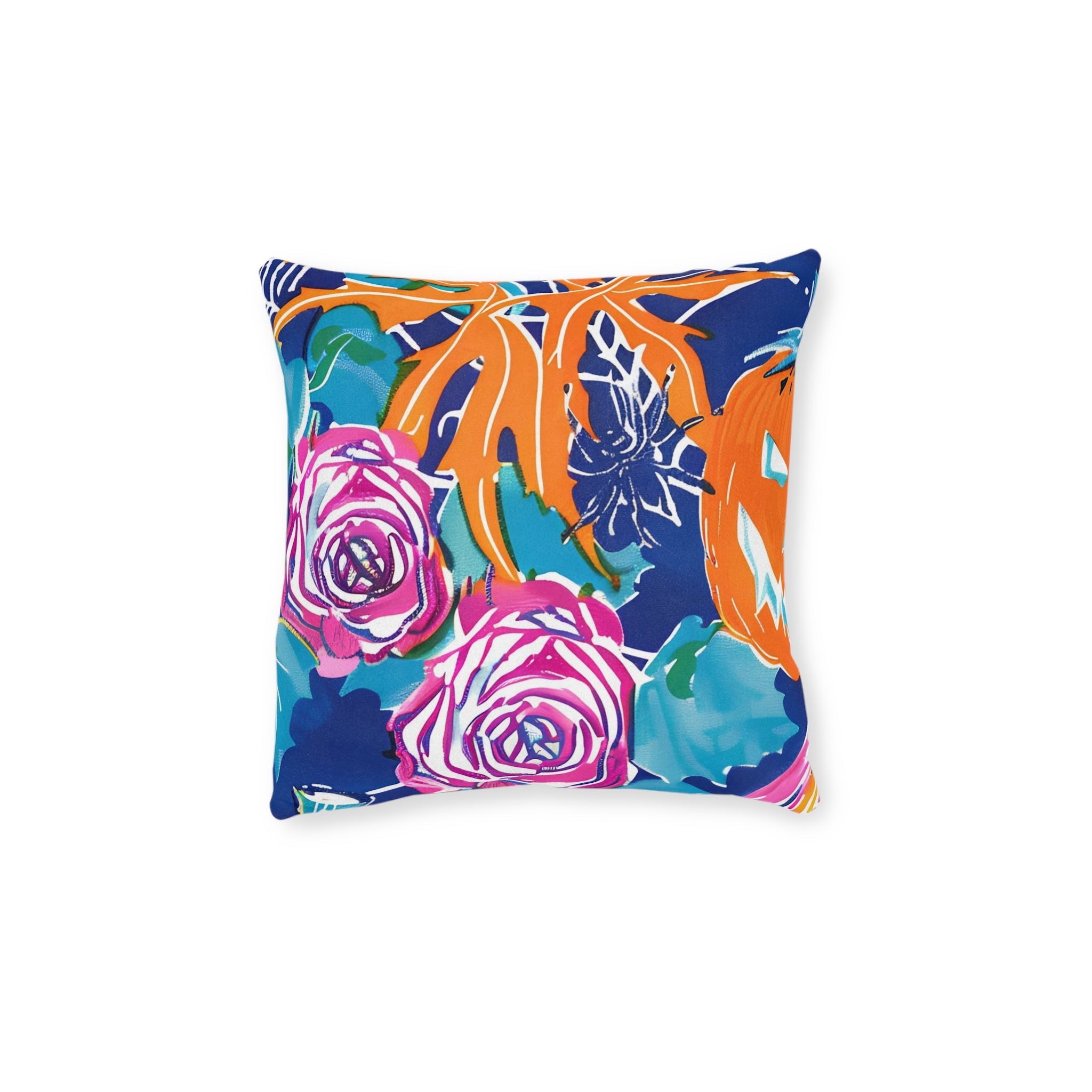 Vibrant Floral Faux Suede Throw Pillow, Artsulli - Art is Long, Life is Short, Home Decor, Size, 12" × 12", , , , , 39018737828958964350