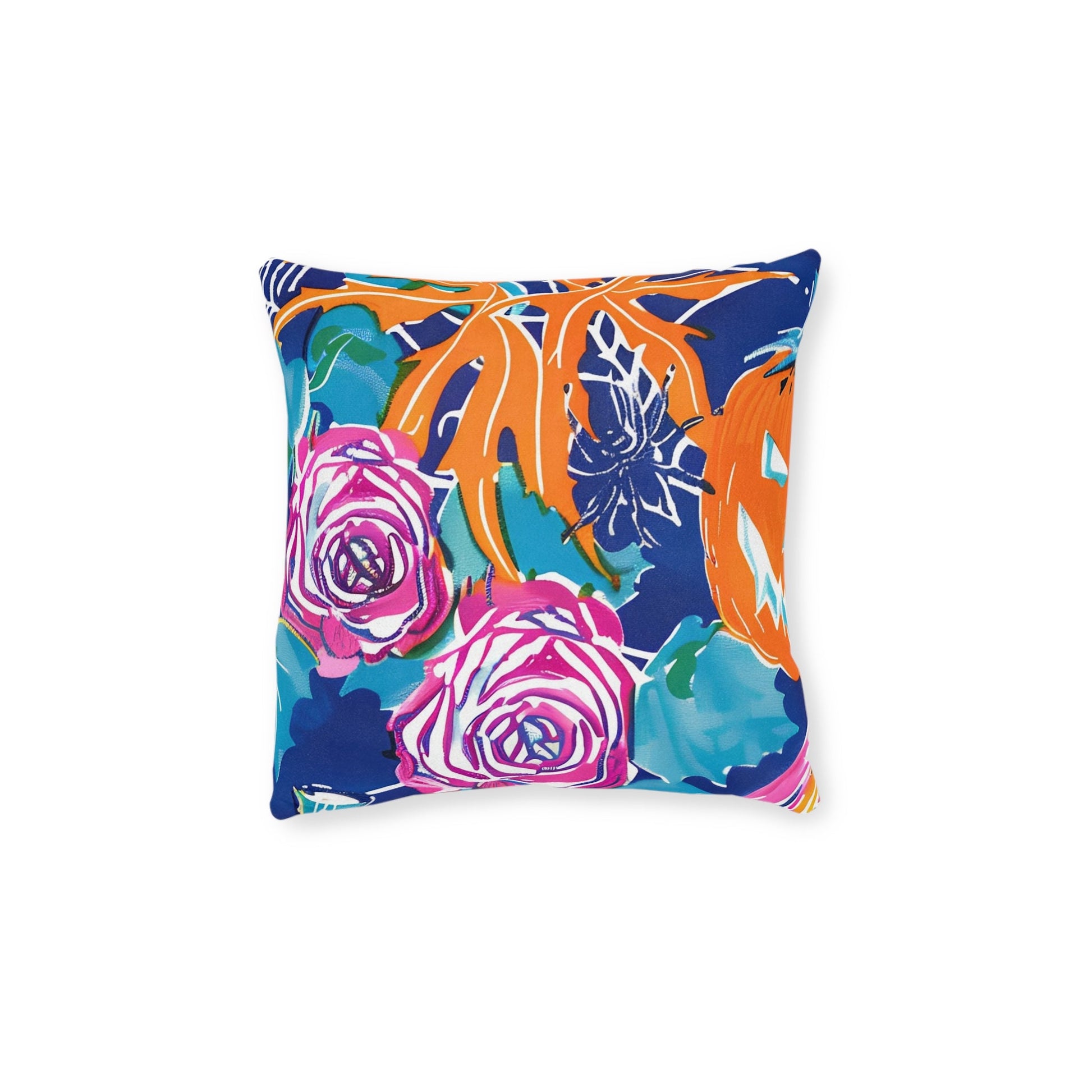 Vibrant Floral Faux Suede Throw Pillow, Artsulli - Art is Long, Life is Short, Home Decor, , , , , , , 