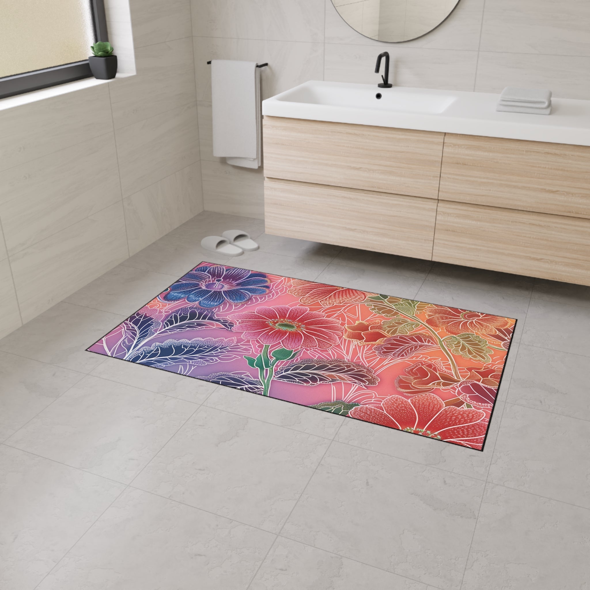 Printify Vibrant Floral Gradient Area Rug 2025