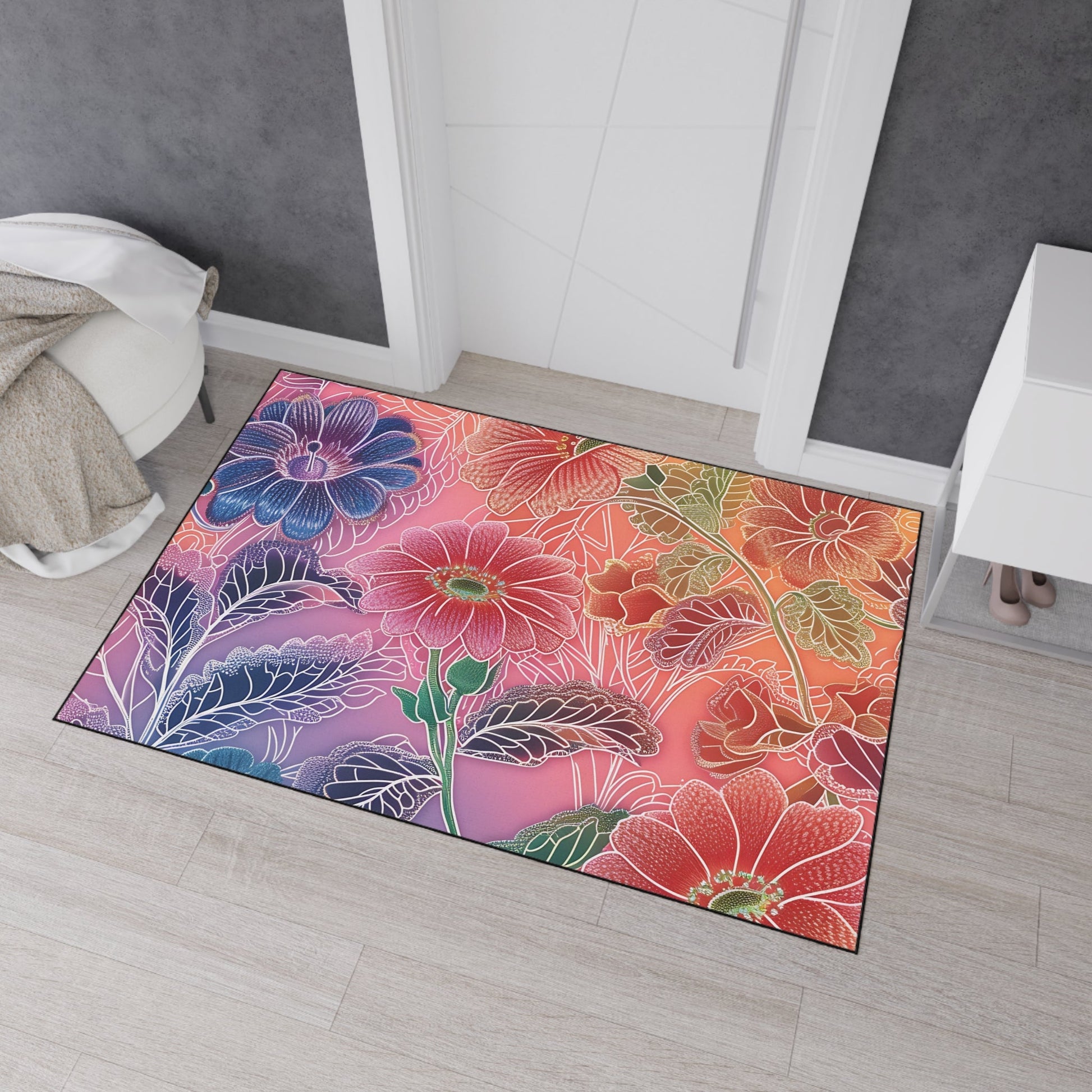 Printify Vibrant Floral Gradient Area Rug 2025