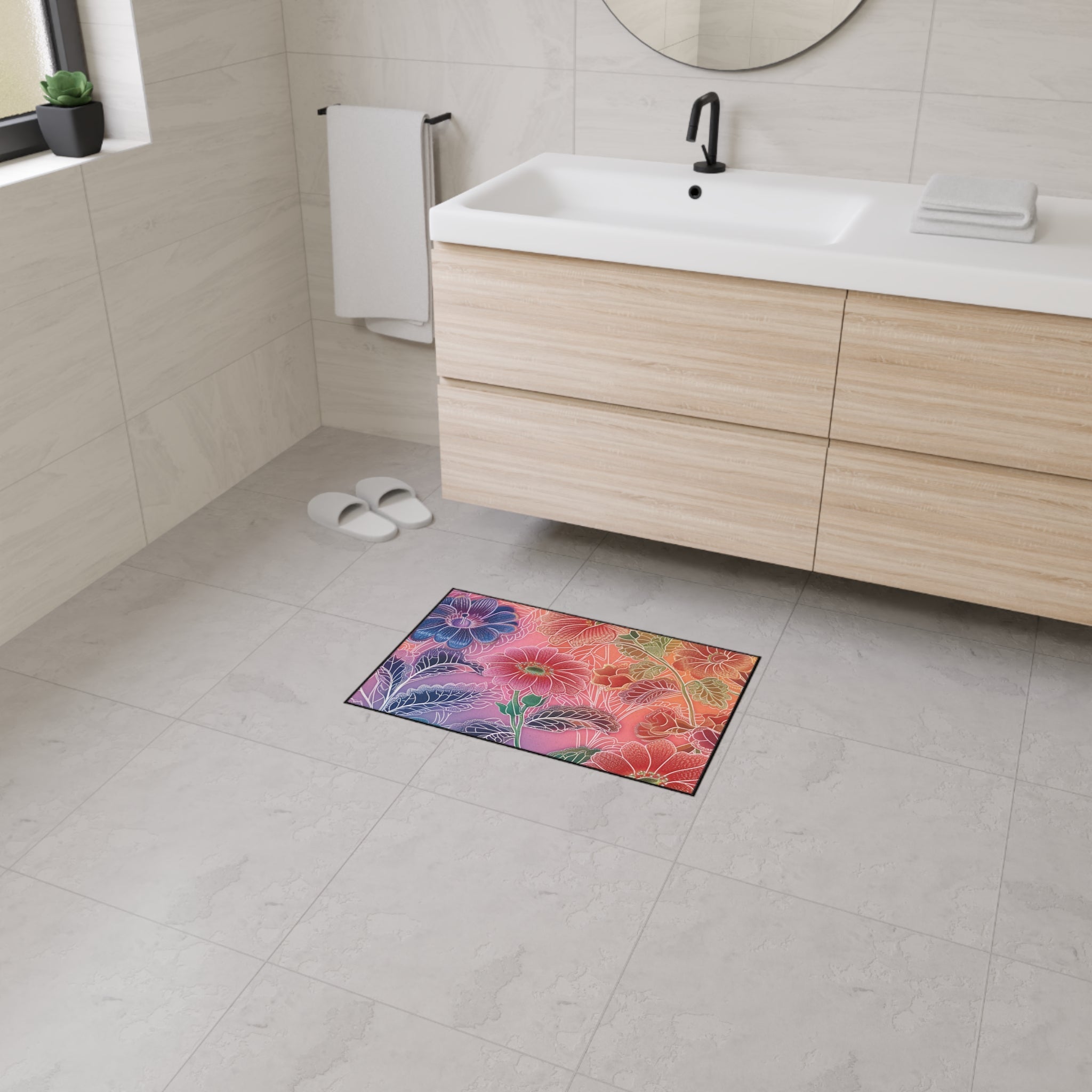 Printify Vibrant Floral Gradient Area Rug 2025