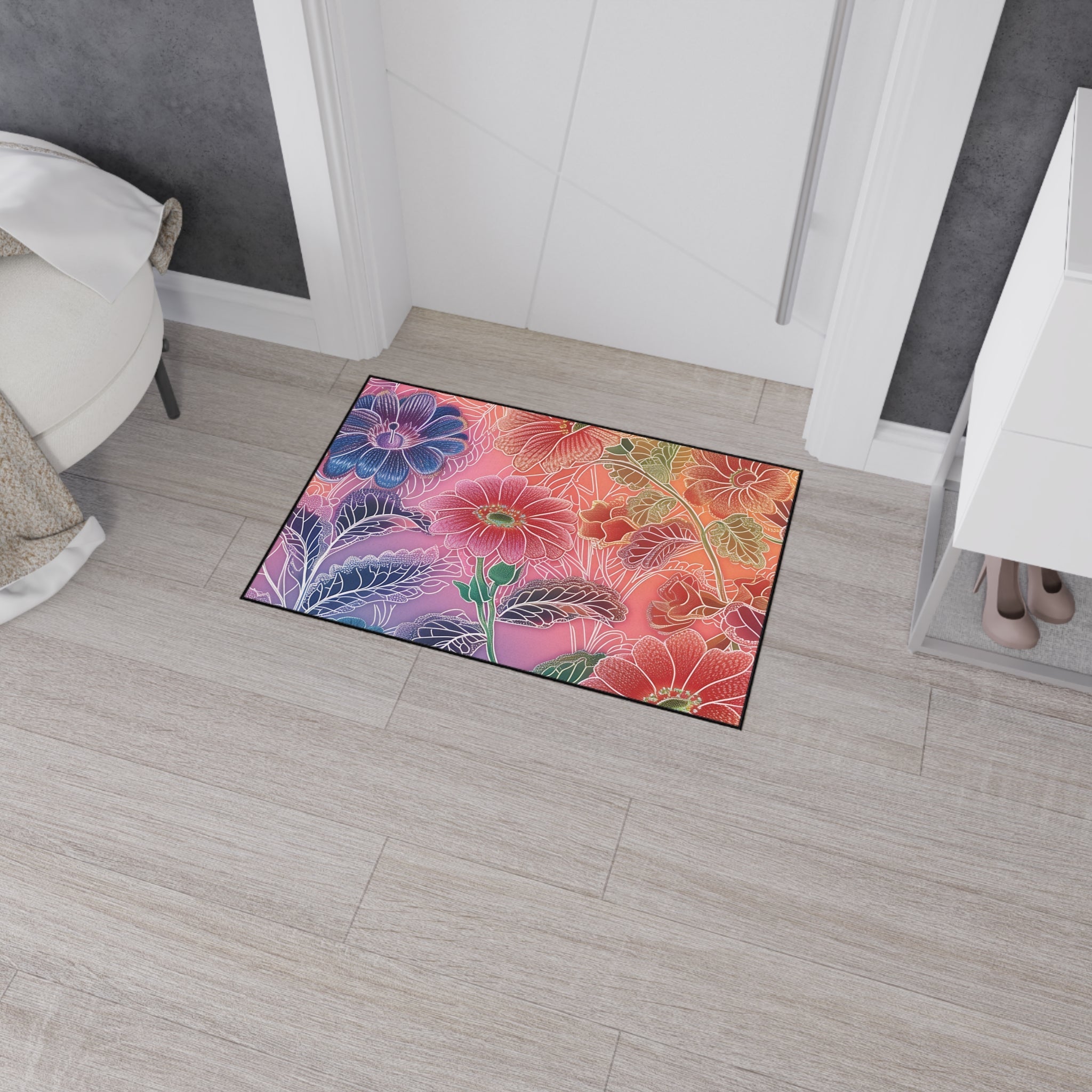 Printify Vibrant Floral Gradient Area Rug 2025