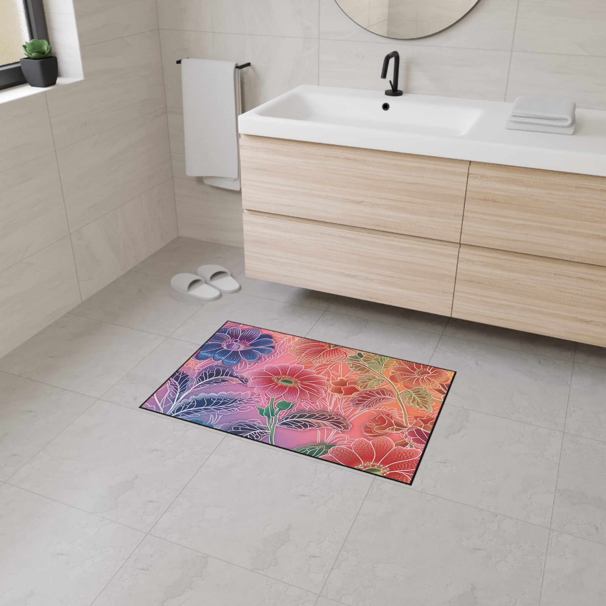 Printify Vibrant Floral Gradient Area Rug 2025