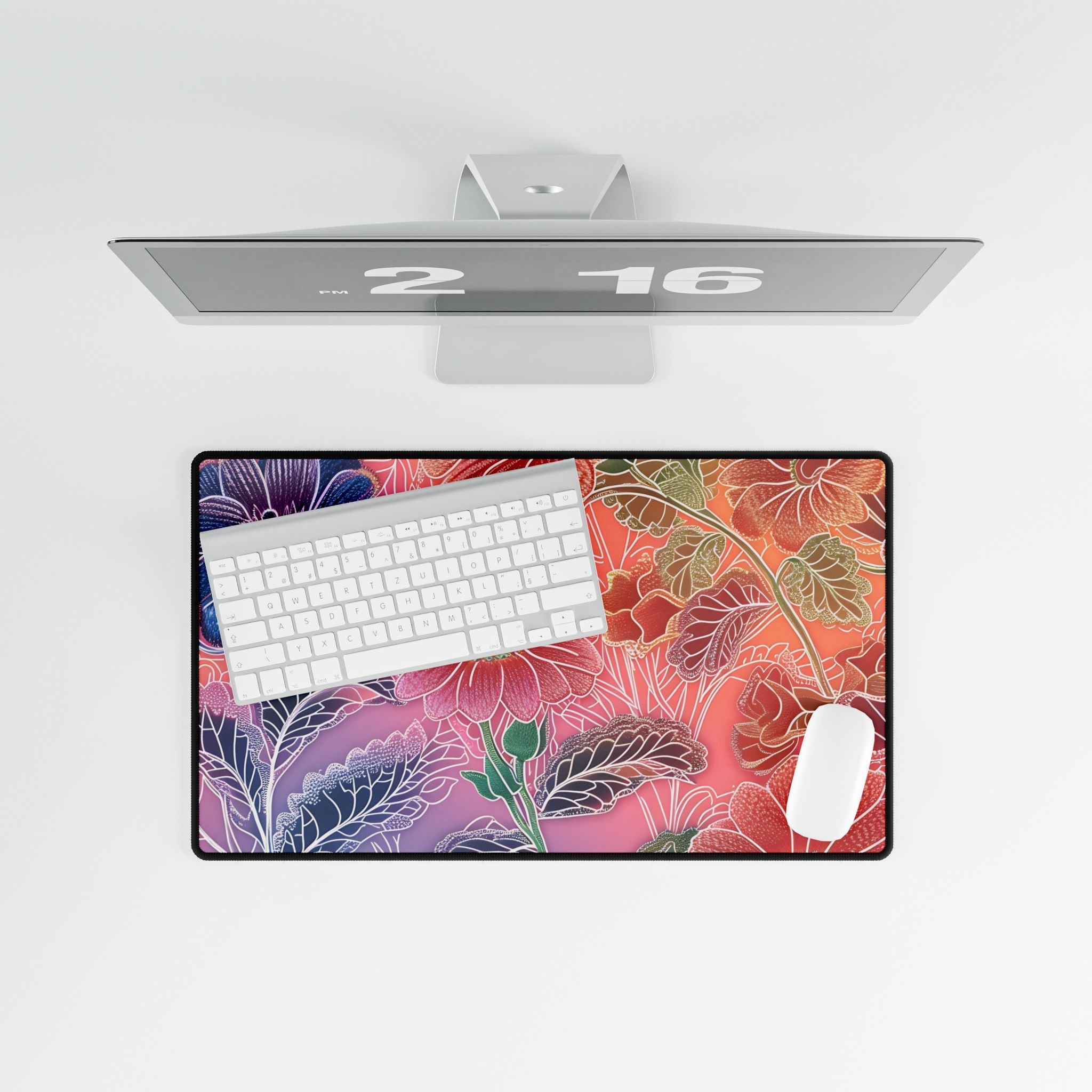 Vibrant Floral Gradient Desk Mat, Artsulli - Art is Long, Life is Short, Home Decor, , , , , , , 