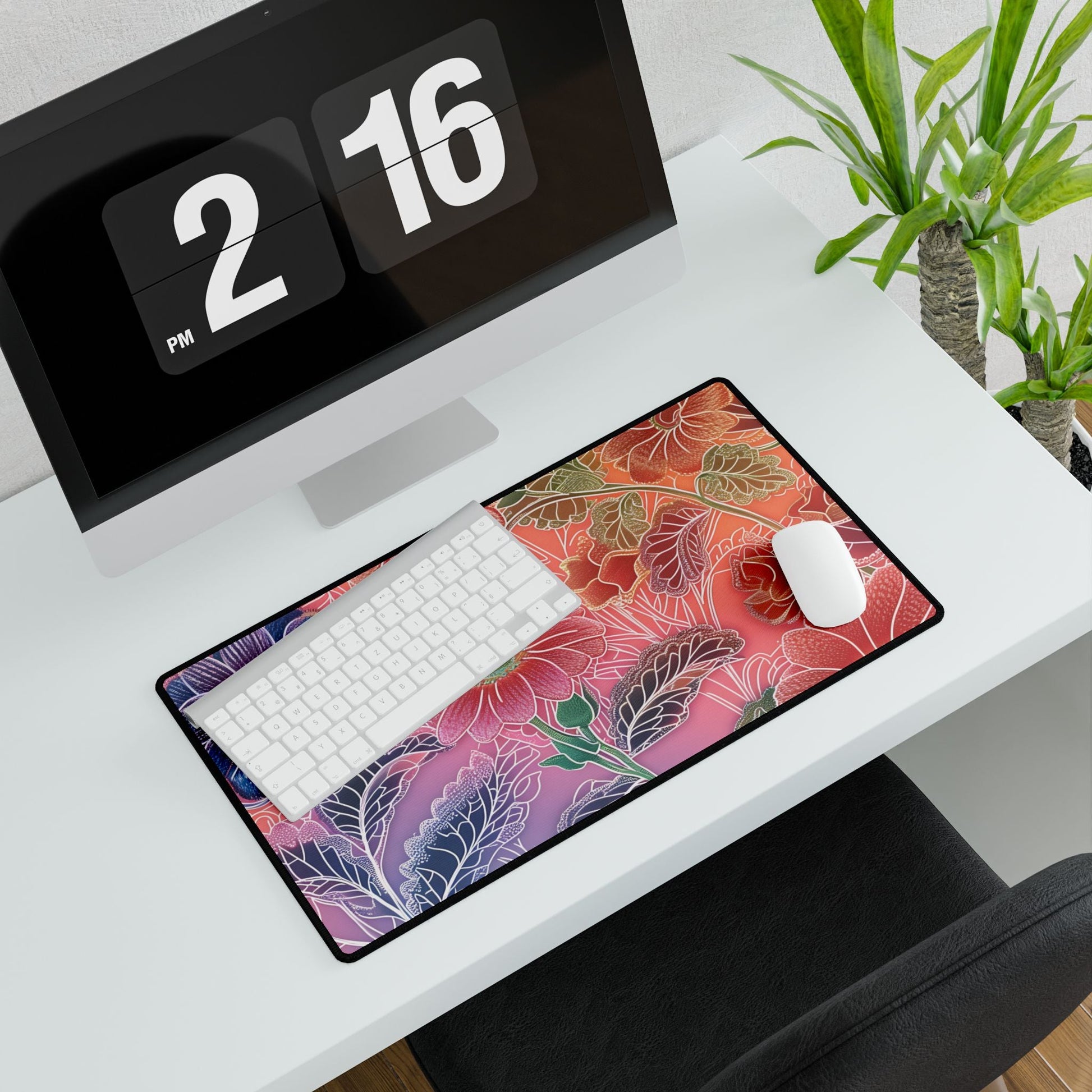 Vibrant Floral Gradient Desk Mat, Artsulli - Art is Long, Life is Short, Home Decor, , , , , , , 