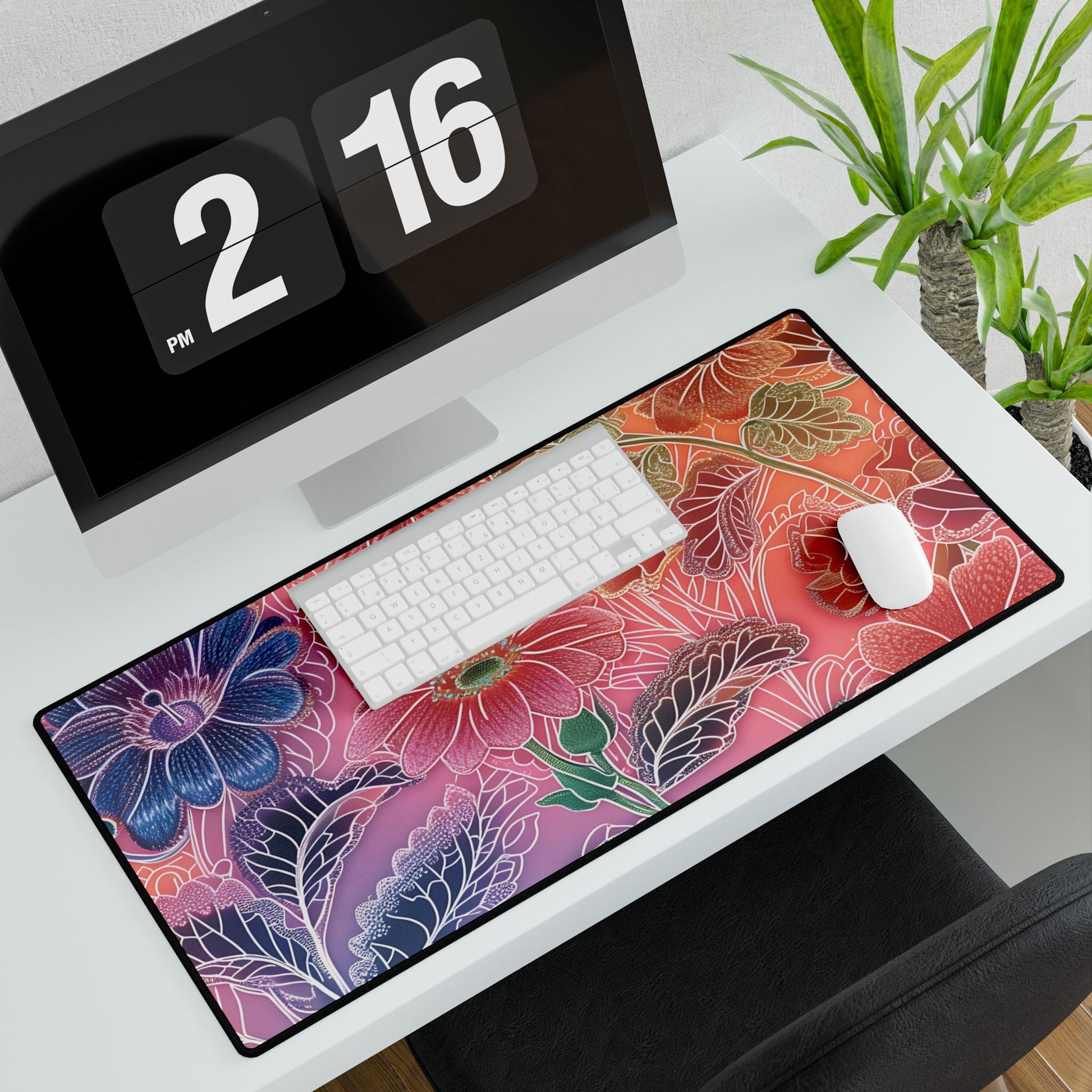 Vibrant Floral Gradient Desk Mat, Artsulli - Art is Long, Life is Short, Home Decor, , , , , , , 