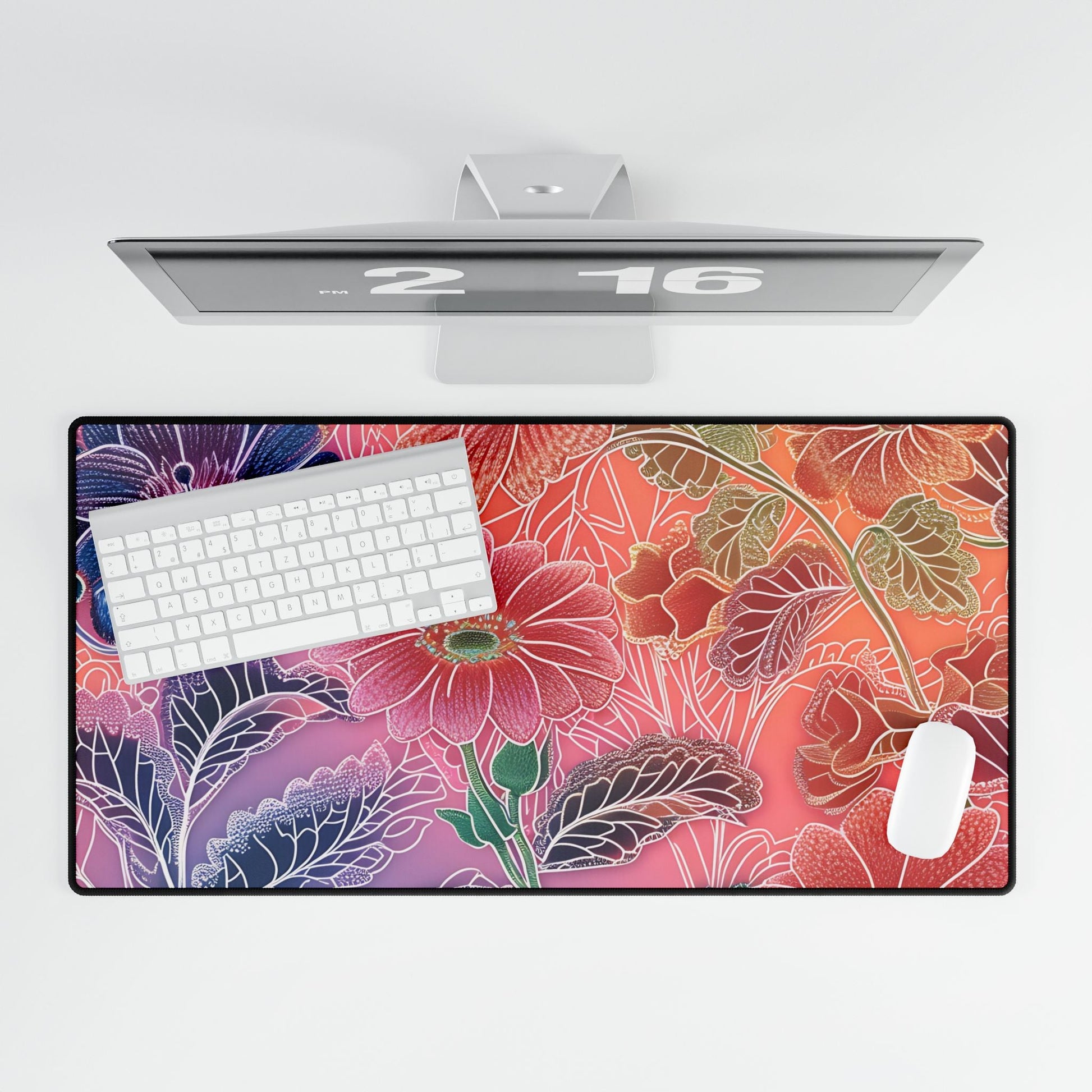 Vibrant Floral Gradient Desk Mat, Artsulli - Art is Long, Life is Short, Home Decor, , , , , , , 