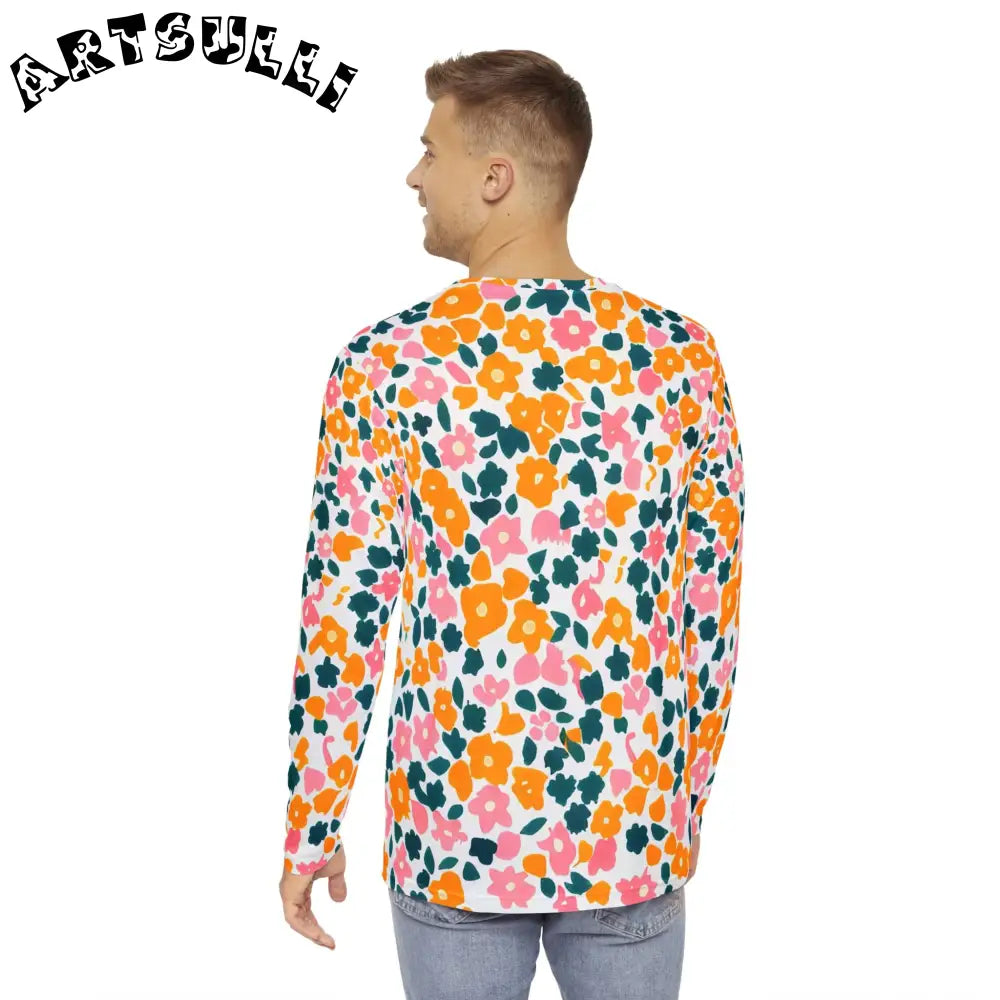 Vibrant Floral Long Sleeve Shirt, Artsulli - Art is Long, Life is Short, All Over Prints, , , , , , , 