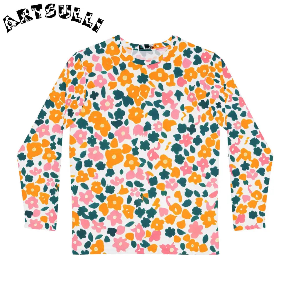 Vibrant Floral Long Sleeve Shirt, Artsulli - Art is Long, Life is Short, All Over Prints, Size, XS, , , , , 33802797781373462520