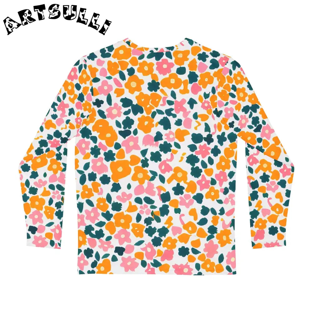 Vibrant Floral Long Sleeve Shirt, Artsulli - Art is Long, Life is Short, All Over Prints, , , , , , , 