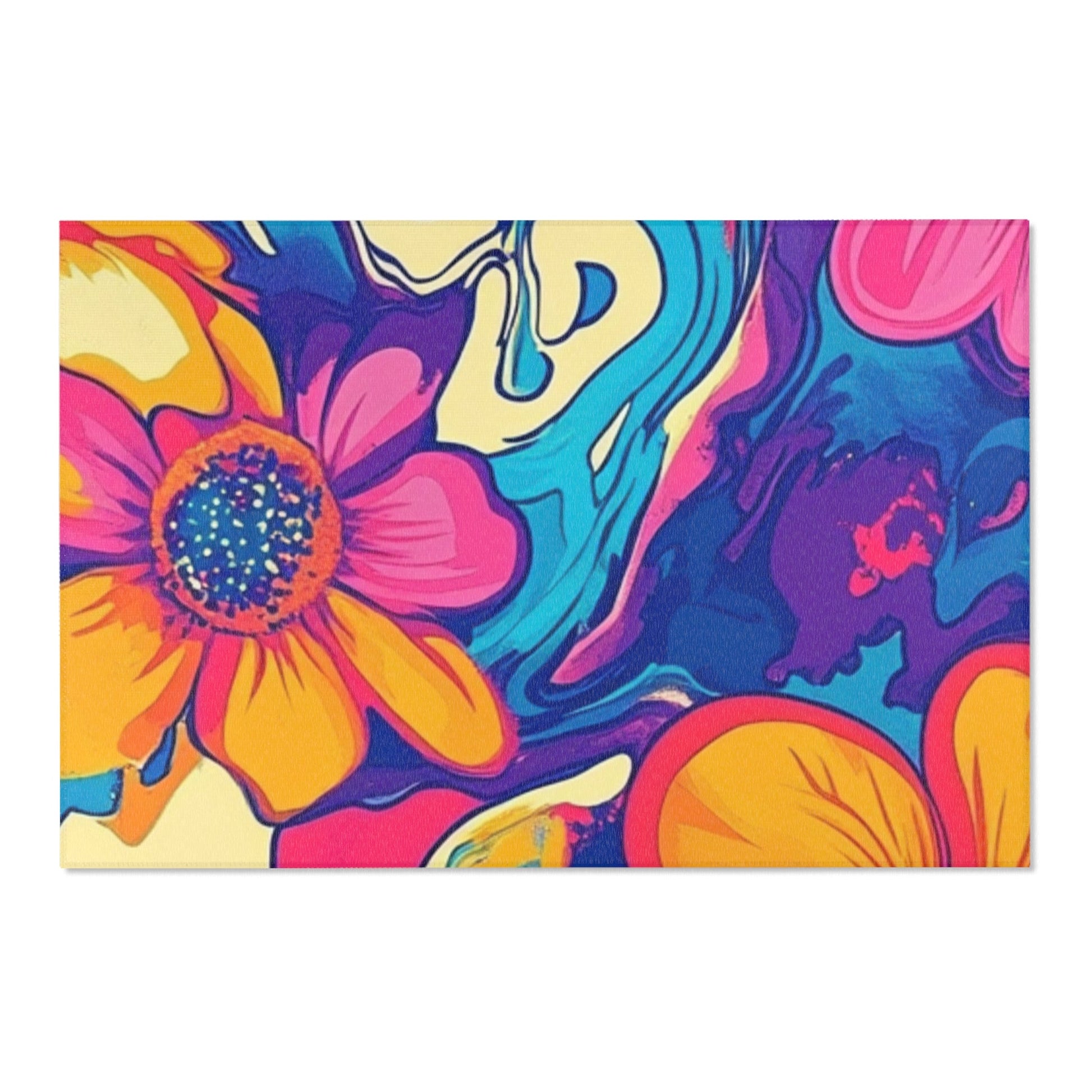 Vibrant Floral Marbled Area Rug, Artsulli - Art is Long, Life is Short, Home Decor, Size, 72" × 48", , , , , 57481274741950210676