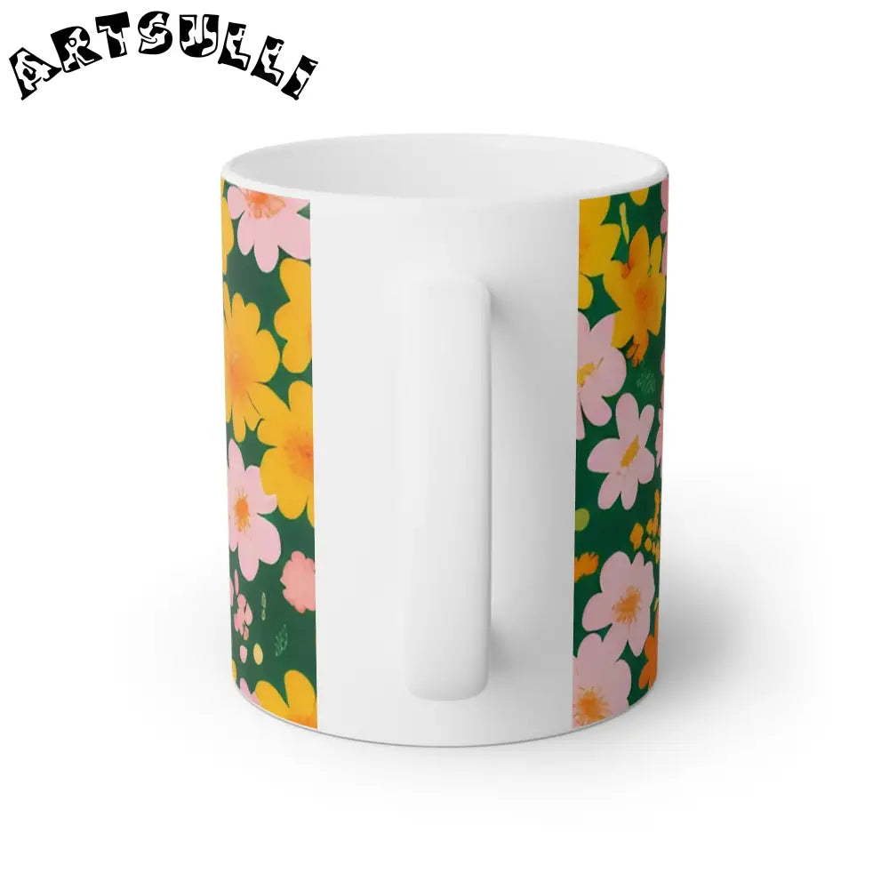Vibrant Floral Mug, Artsulli - Art is Long, Life is Short, Mug, , , , , , , 