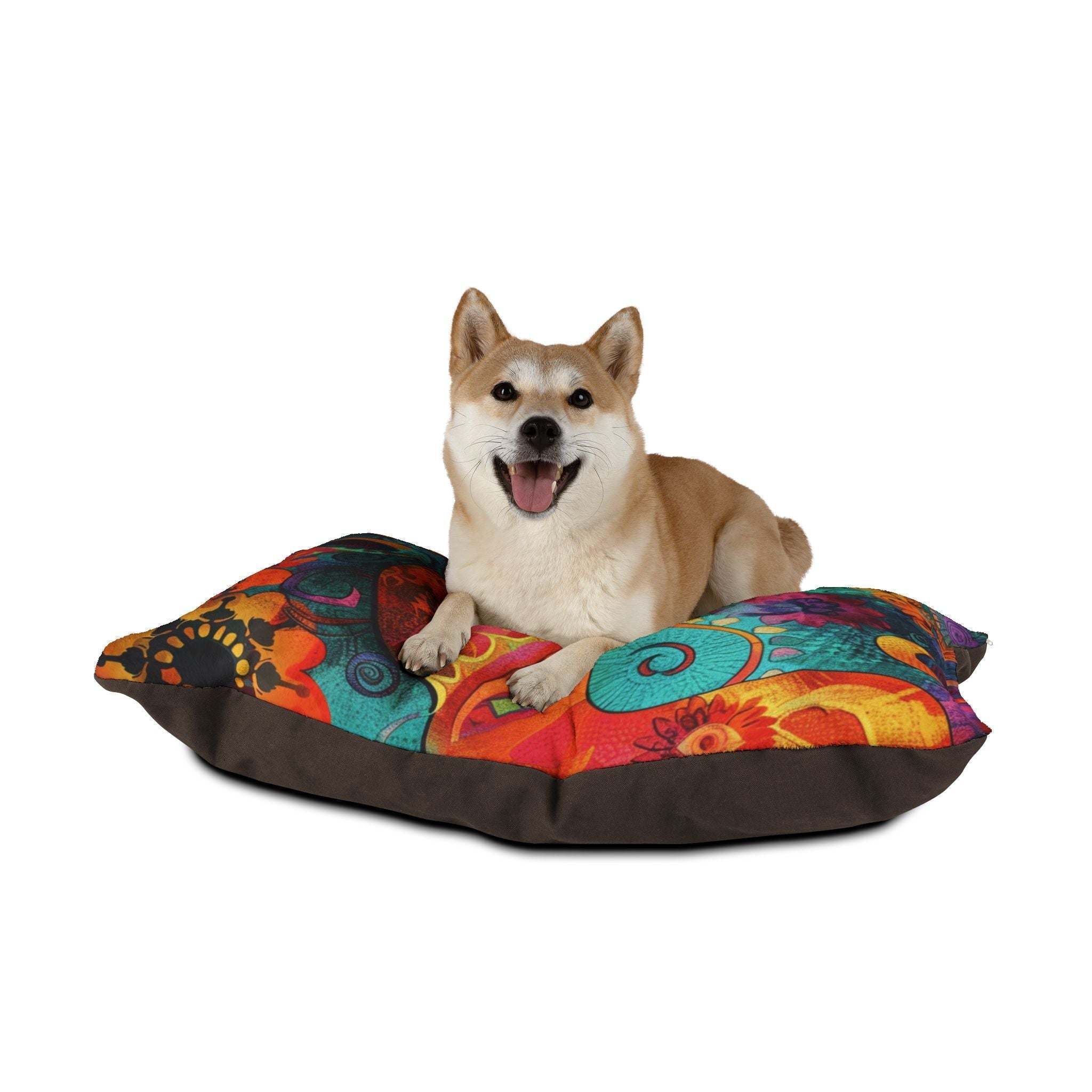 Printify Vibrant Floral Paisley Pet Bed 2025