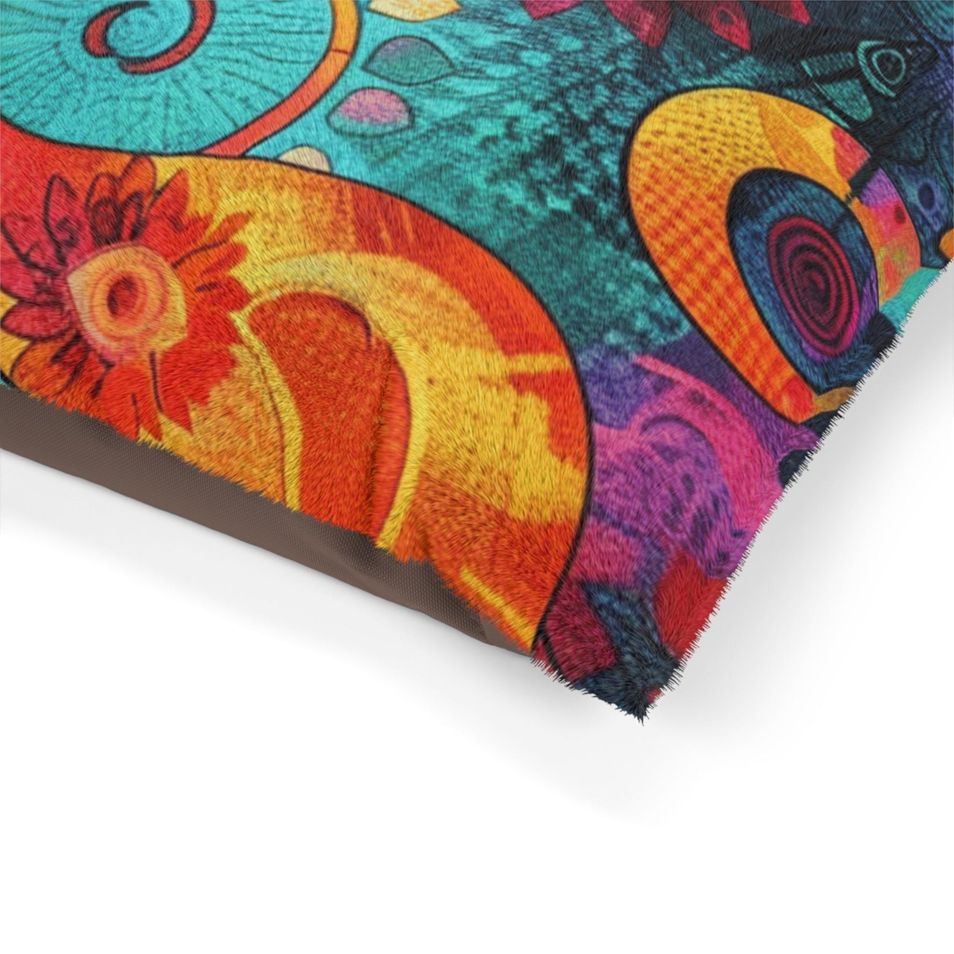 Printify Vibrant Floral Paisley Pet Bed 2025
