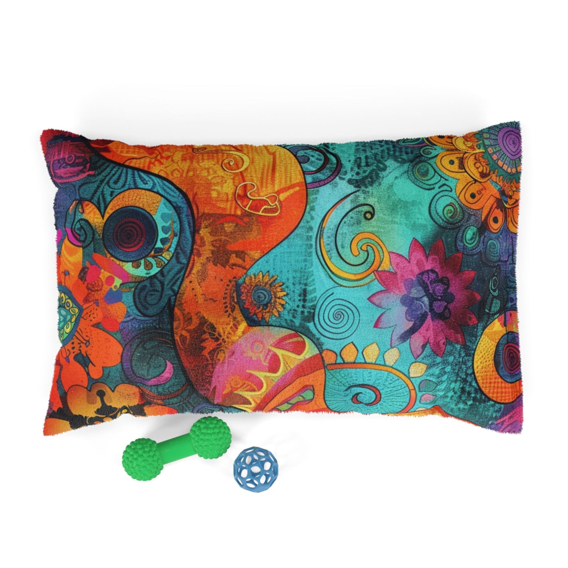 Printify Vibrant Floral Paisley Pet Bed 2025