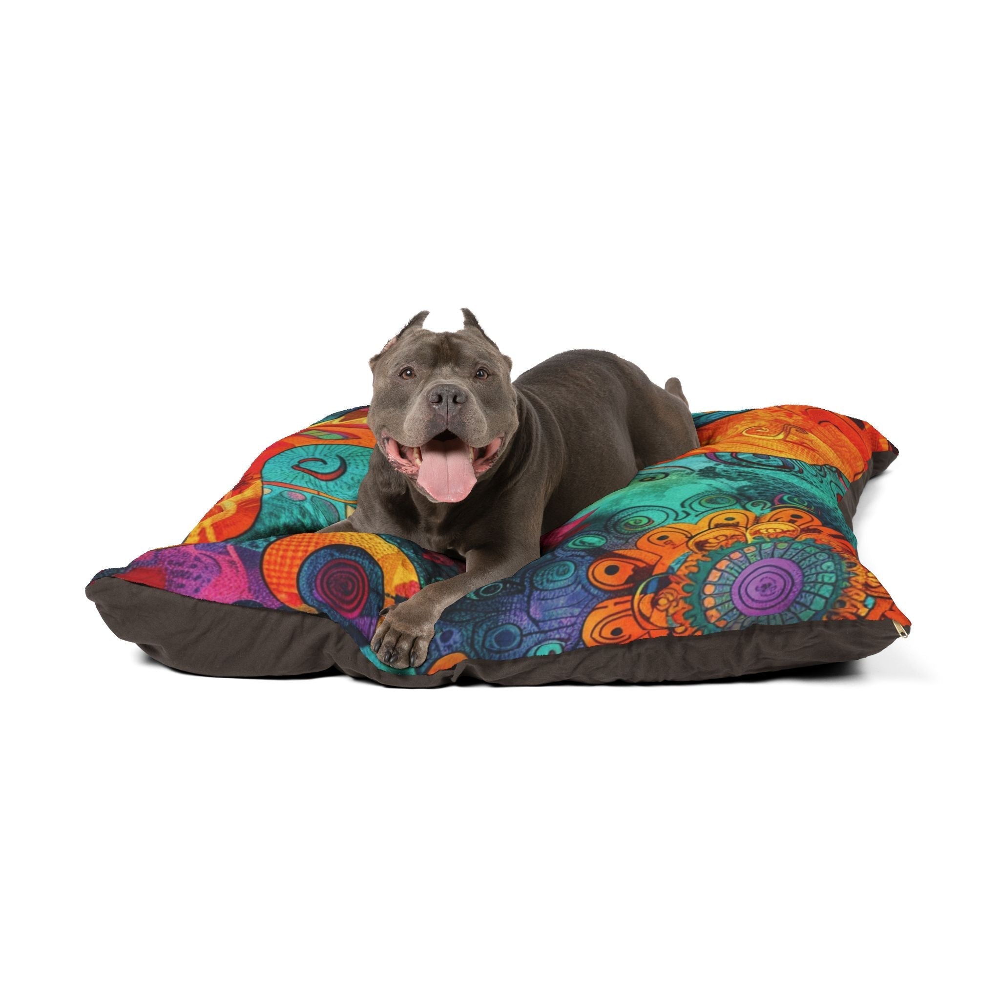 Printify Vibrant Floral Paisley Pet Bed 2025