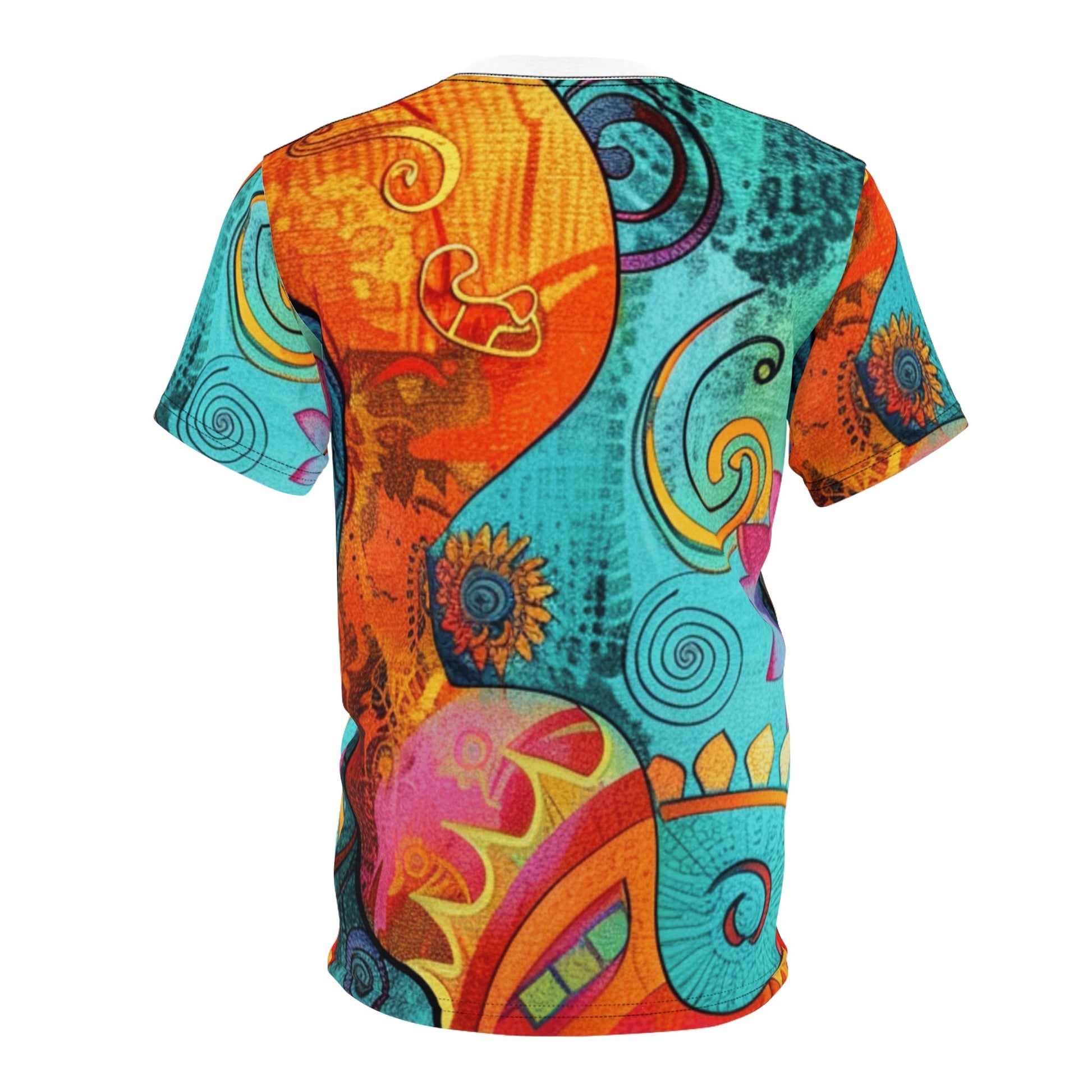 Vibrant Floral Paisley Tee, Artsulli - Art is Long, Life is Short, All Over Prints, , , , , , , 