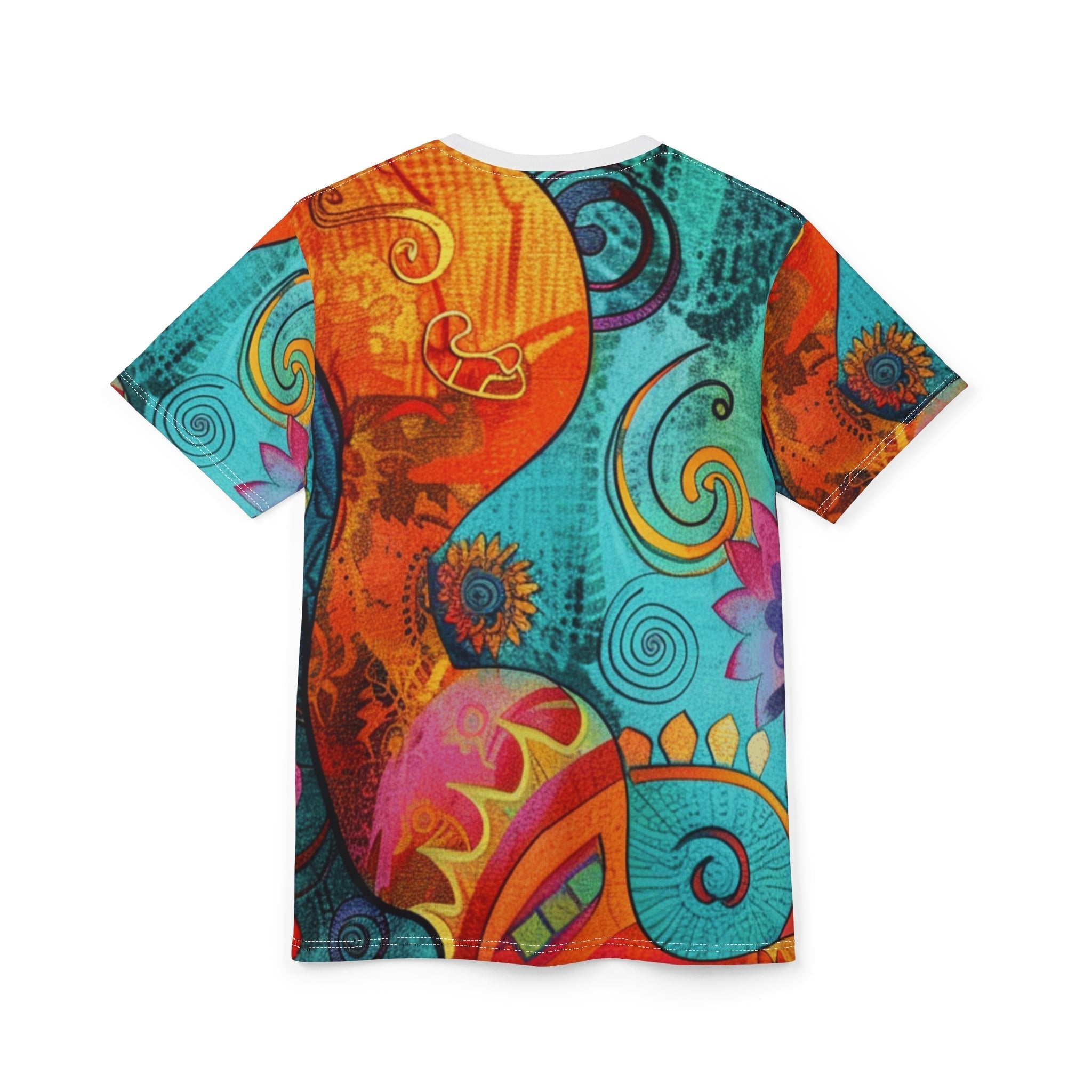 Vibrant Floral Paisley Tee, Artsulli - Art is Long, Life is Short, All Over Prints, , , , , , , 