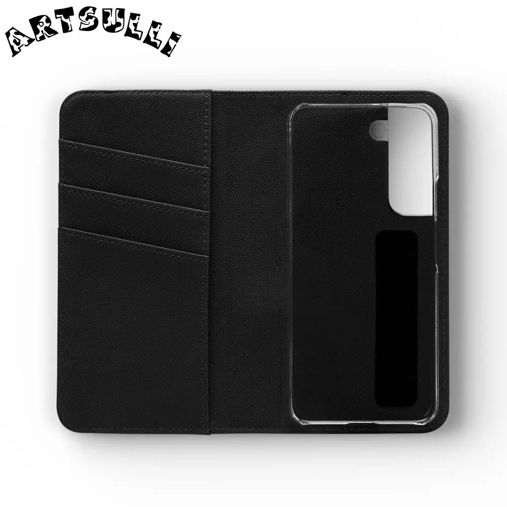 Vibrant Floral Pattern Black Flip Case, Artsulli - Art is Long, Life is Short, Phone Case, , , , , , , 