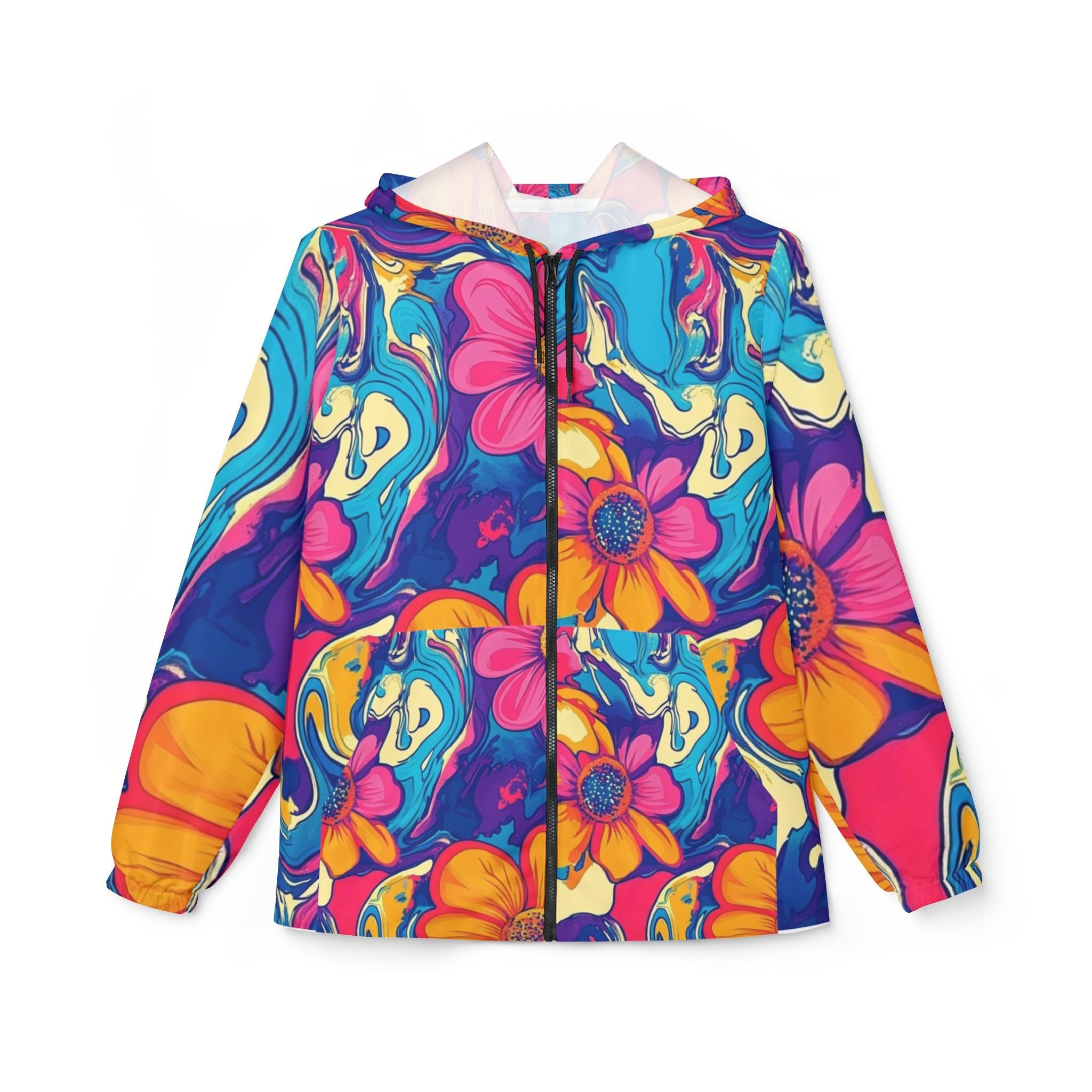 Printify Vibrant Floral Pattern Windbreaker Jacket 2025