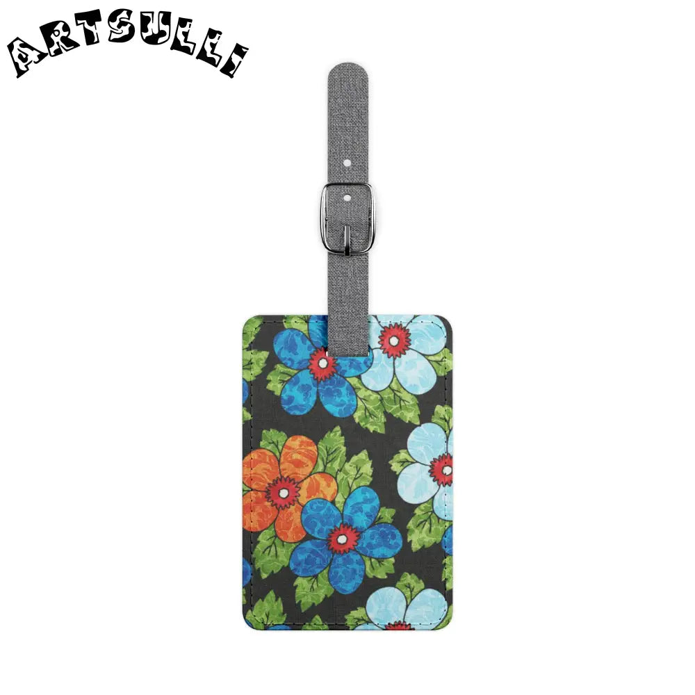 Vibrant Floral Personalized Luggage Tag, Artsulli - Art is Long, Life is Short, Accessories, Size, One size, Shape, Rectangle, , , 22687657732651408738