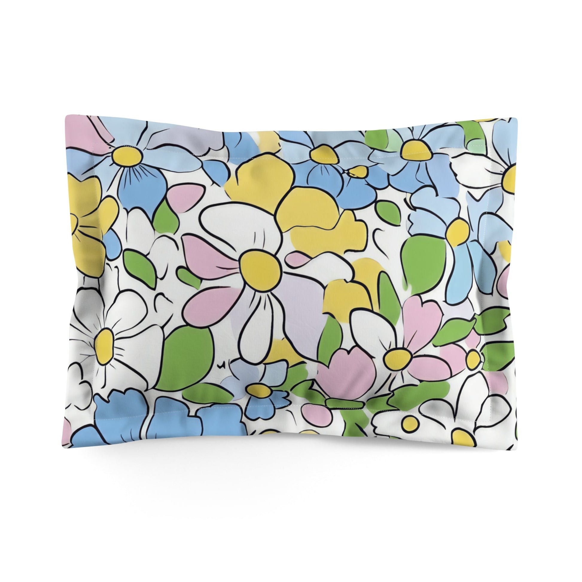 Vibrant Floral Pillow Sham, Artsulli - Art is Long, Life is Short, Home Decor, Size, Standard, , , , , 98711768565067569799